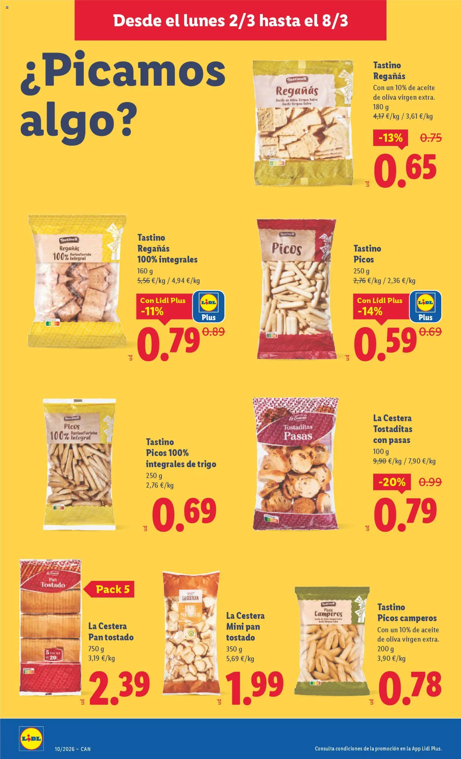 Lidl folleto │ válido desde el 02.03.2026 | Página: 14 | Productos: Aceite, Pan, Aceite de oliva