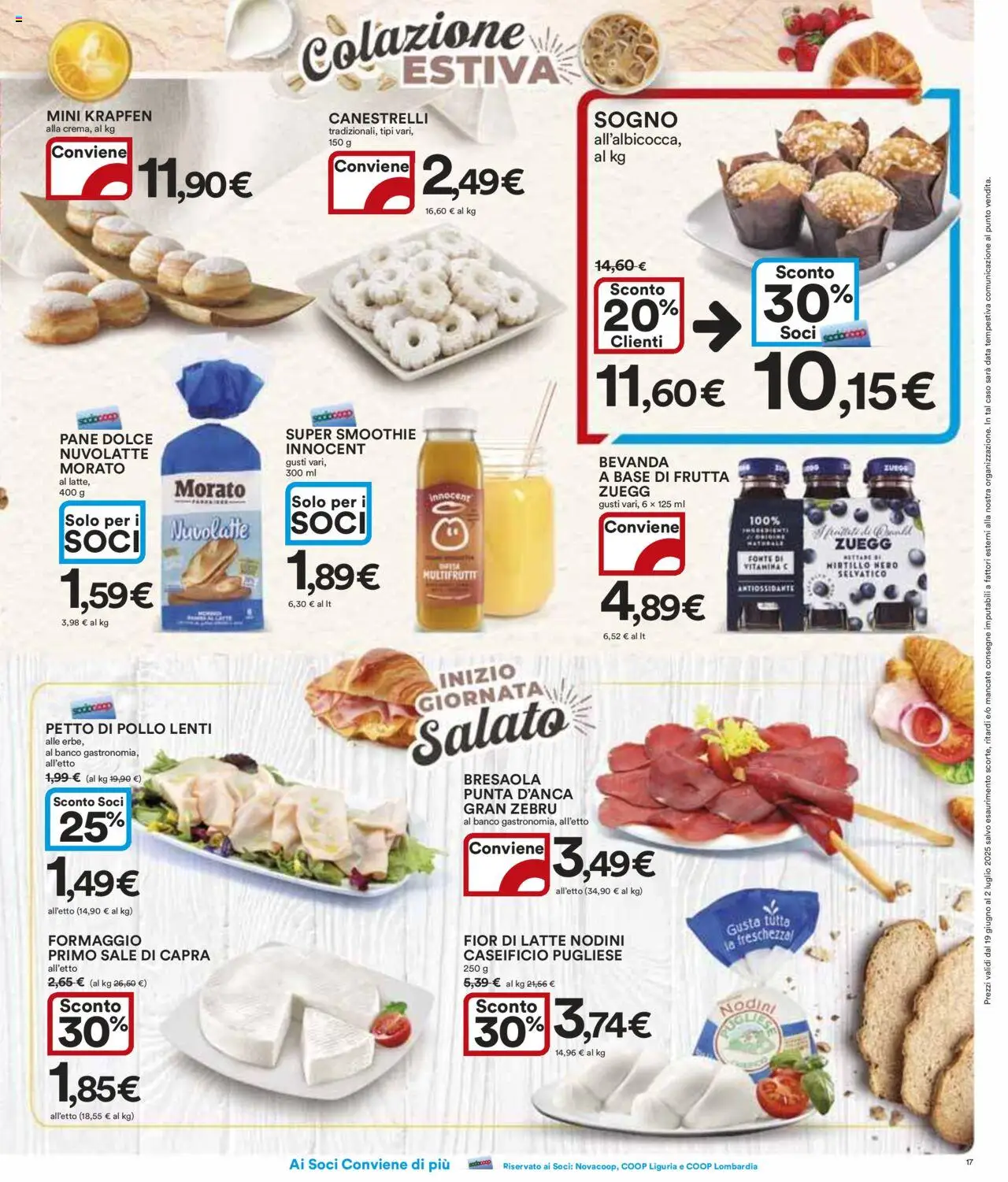 Volantino Ipercoop del 19.06.2025 | Pagina: 17 | Prodotti: Petto di Pollo, Frutta, Formaggio, Canestrelli