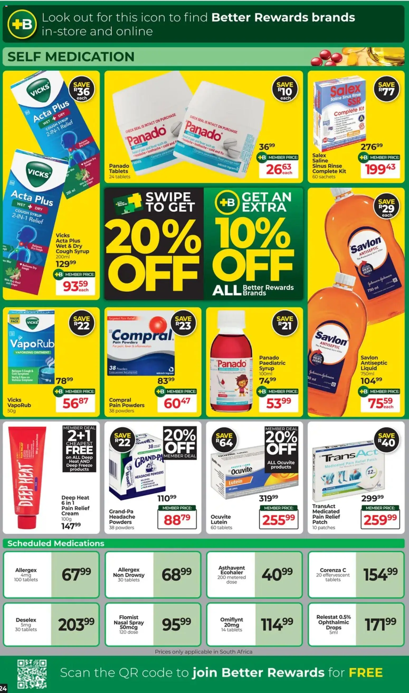 New Dis-Chem catalogue – valid from 18.11.2025 | Page: 24 | Products: Cough syrup, Cream, Syrup, Nasal spray