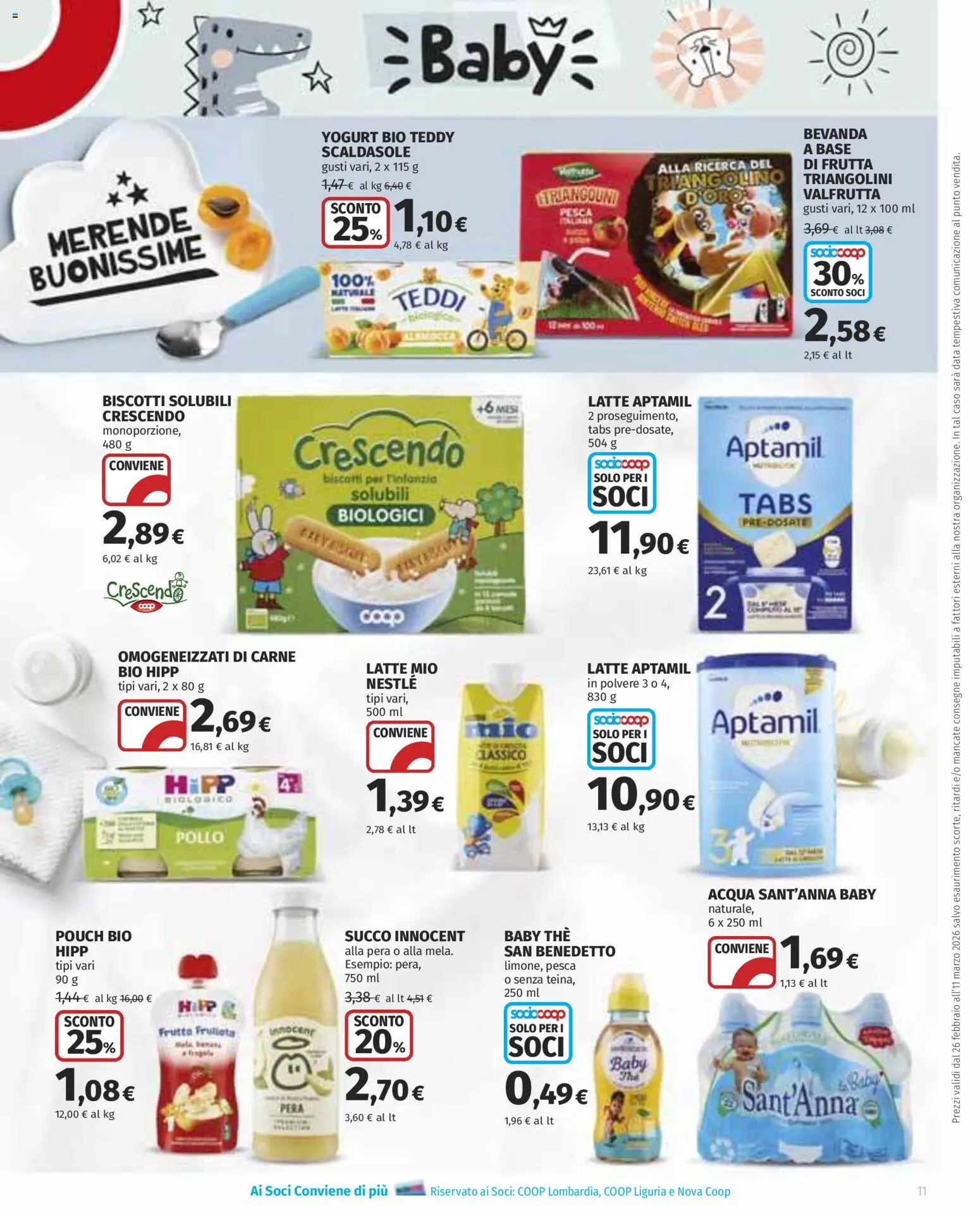 Volantino Ipercoop del 26.02.2026 | Pagina: 11 | Prodotti: Acqua, Frutta, Data, The