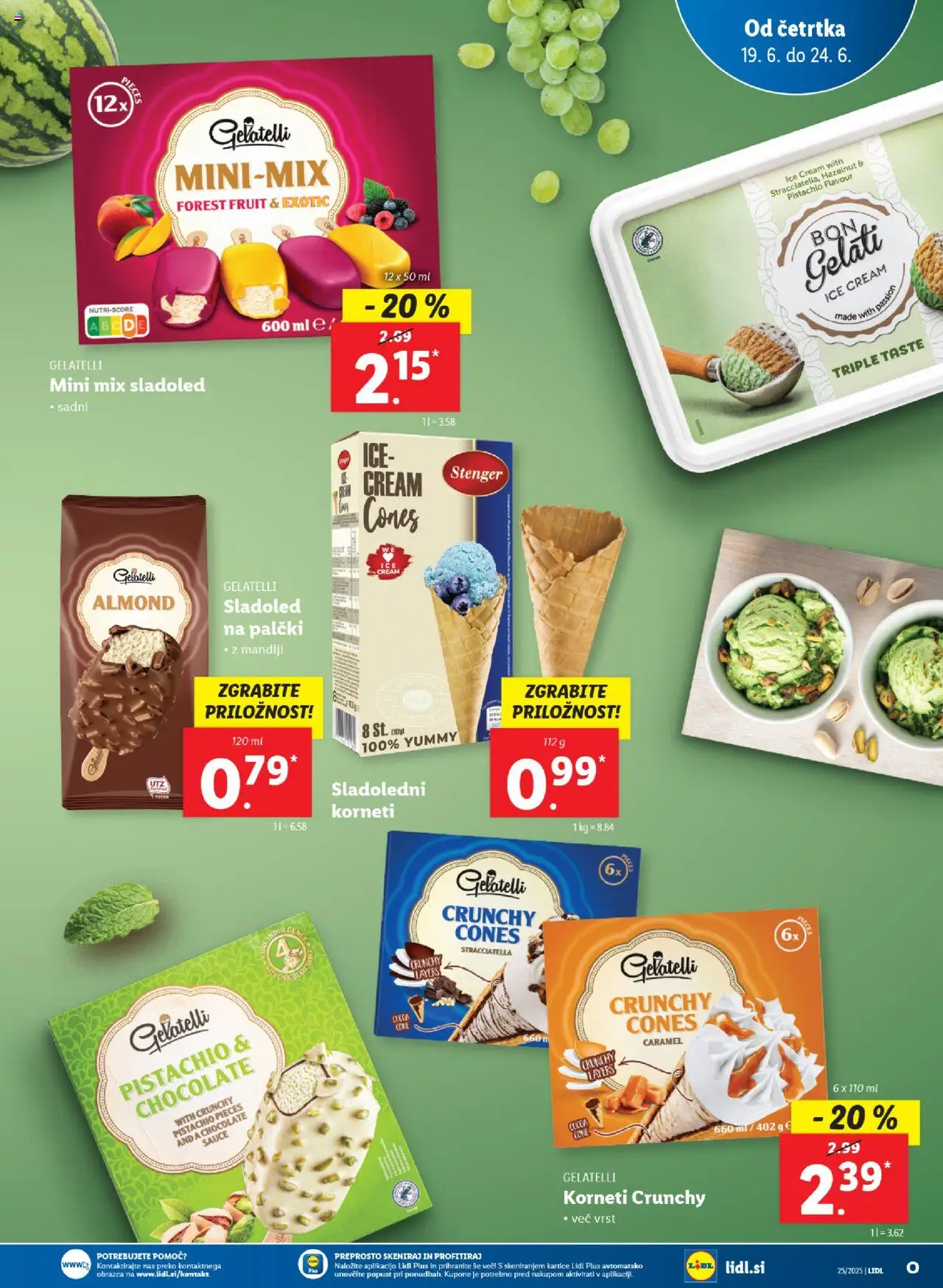 Lidl katalog │ velja od 19.06.2025 | Stran: 21 | Izdelki: Sladoledni korneti, Mandlji, Sladoled