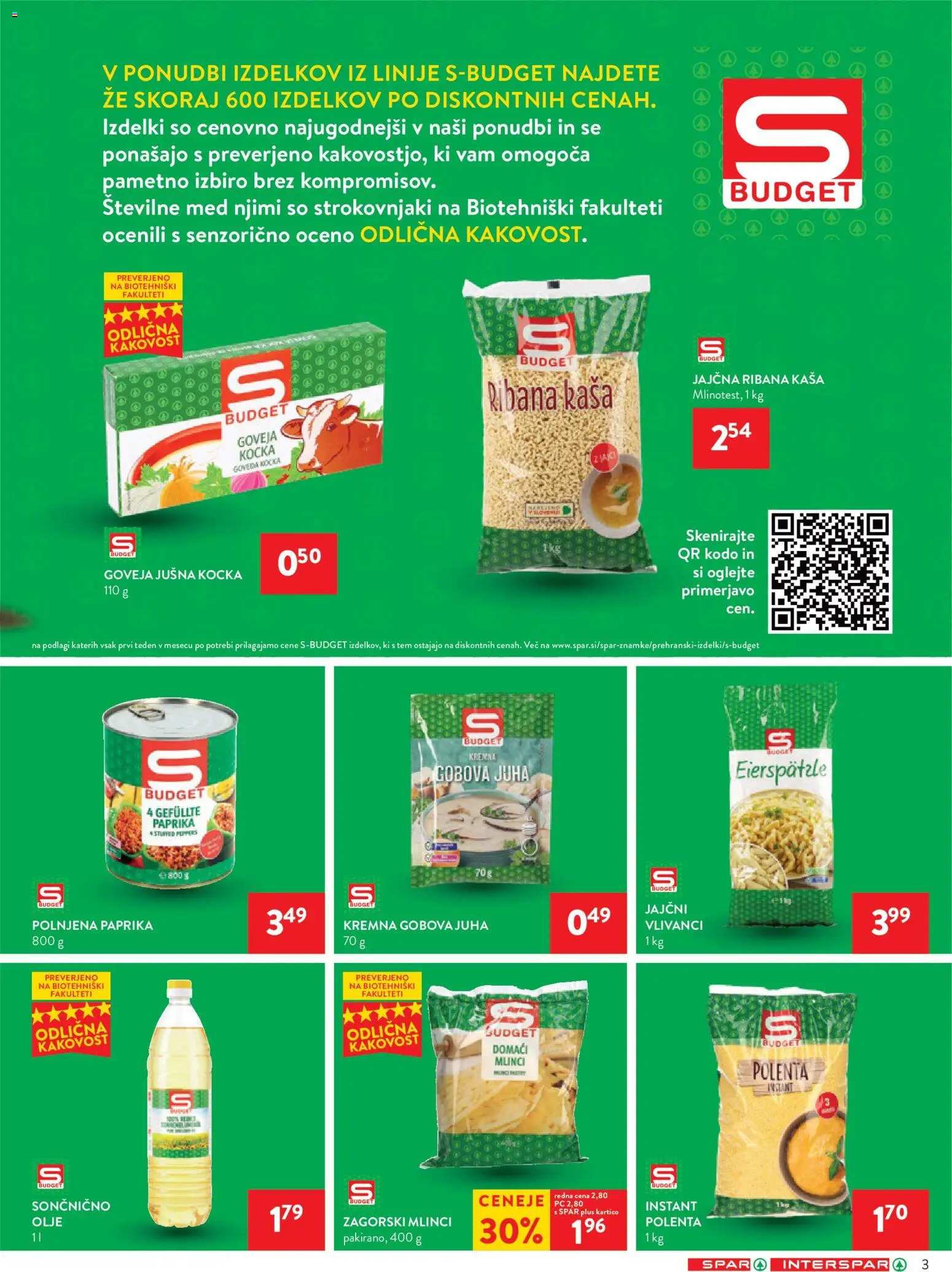 Novi Spar katalog ponudbe – veljaven od 21.01.2026 | Stran: 3 | Izdelki: Paprika, Juha, Olje, Polenta