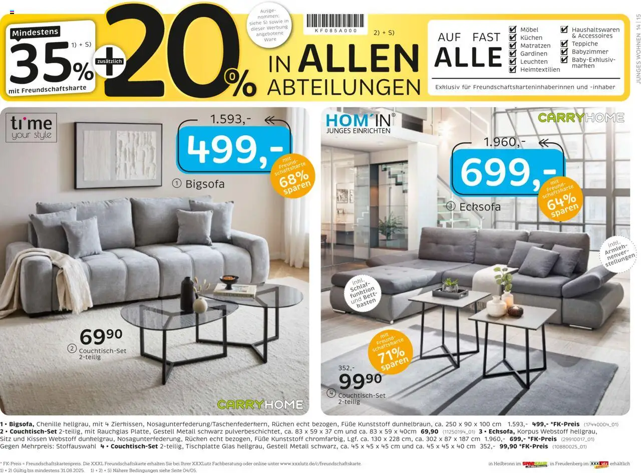 XXXL Lutz Nr. 1 beim Preis - gültig ab dem 18.08.2025 | Seite: 22 | Produkte: Bigsofa, Ecksofa, Bett, Kissen