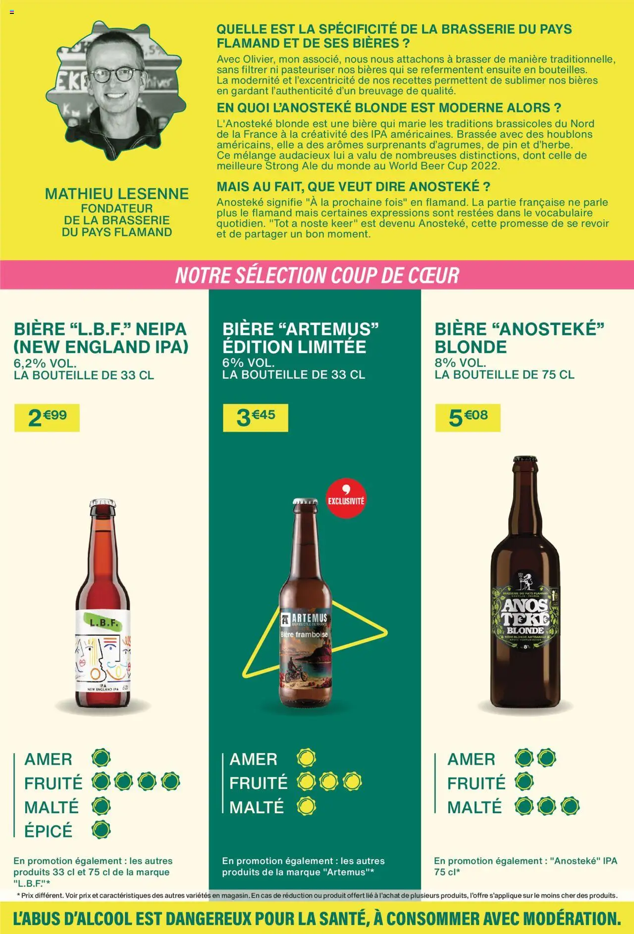 {H1} | Page: 3 | Produits: Framboise, Bière blonde, Mais, Bière