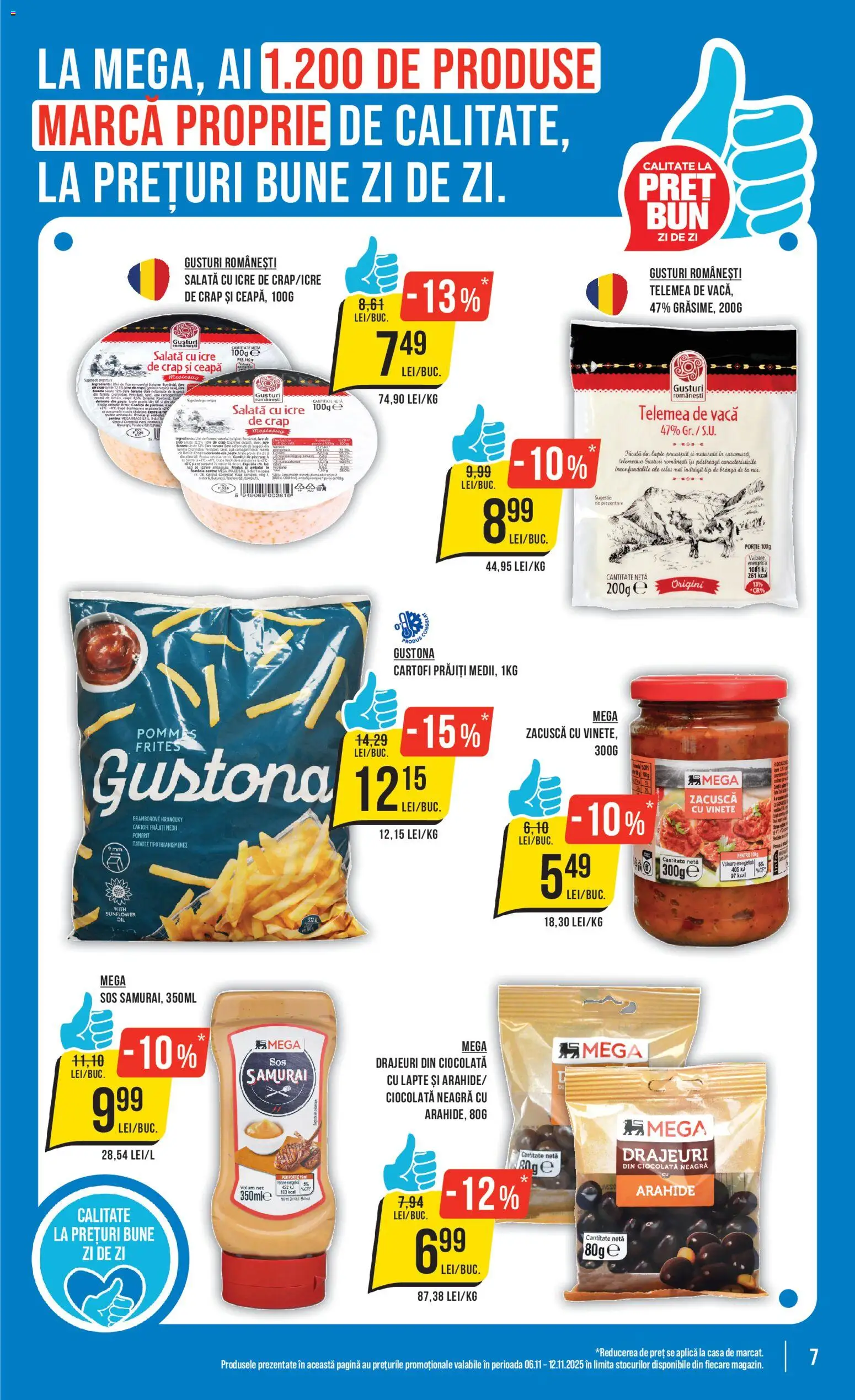 Noul catalog Mega Image – valabil de la 06.11.2025 | Pagină: 7 | Produse: Arahide, Lapte, Brânză, Ceapă