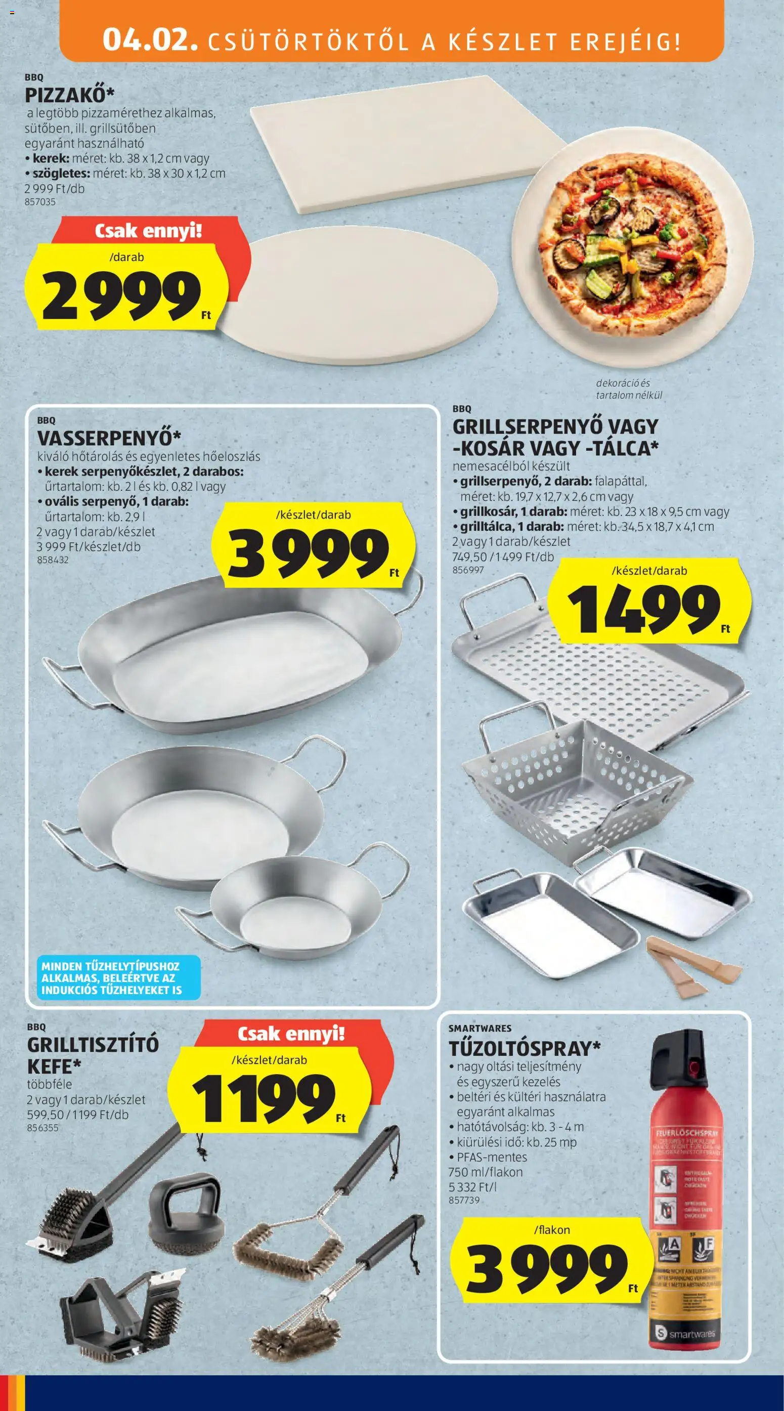 Aldi akciós ujság - amely érvényes a következő dátumtól: 02.04.2026 | Oldal: 6 | Termékek: Grill, Kosár, Pizza, Dekoráció