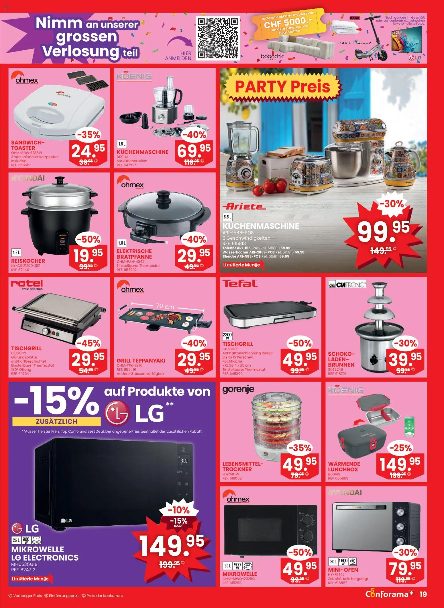 Conforama aktionen – gültig ab 25.03.2026 | Seite: 19 | Produkte: Wasserkocher, Top, Trockner, LG