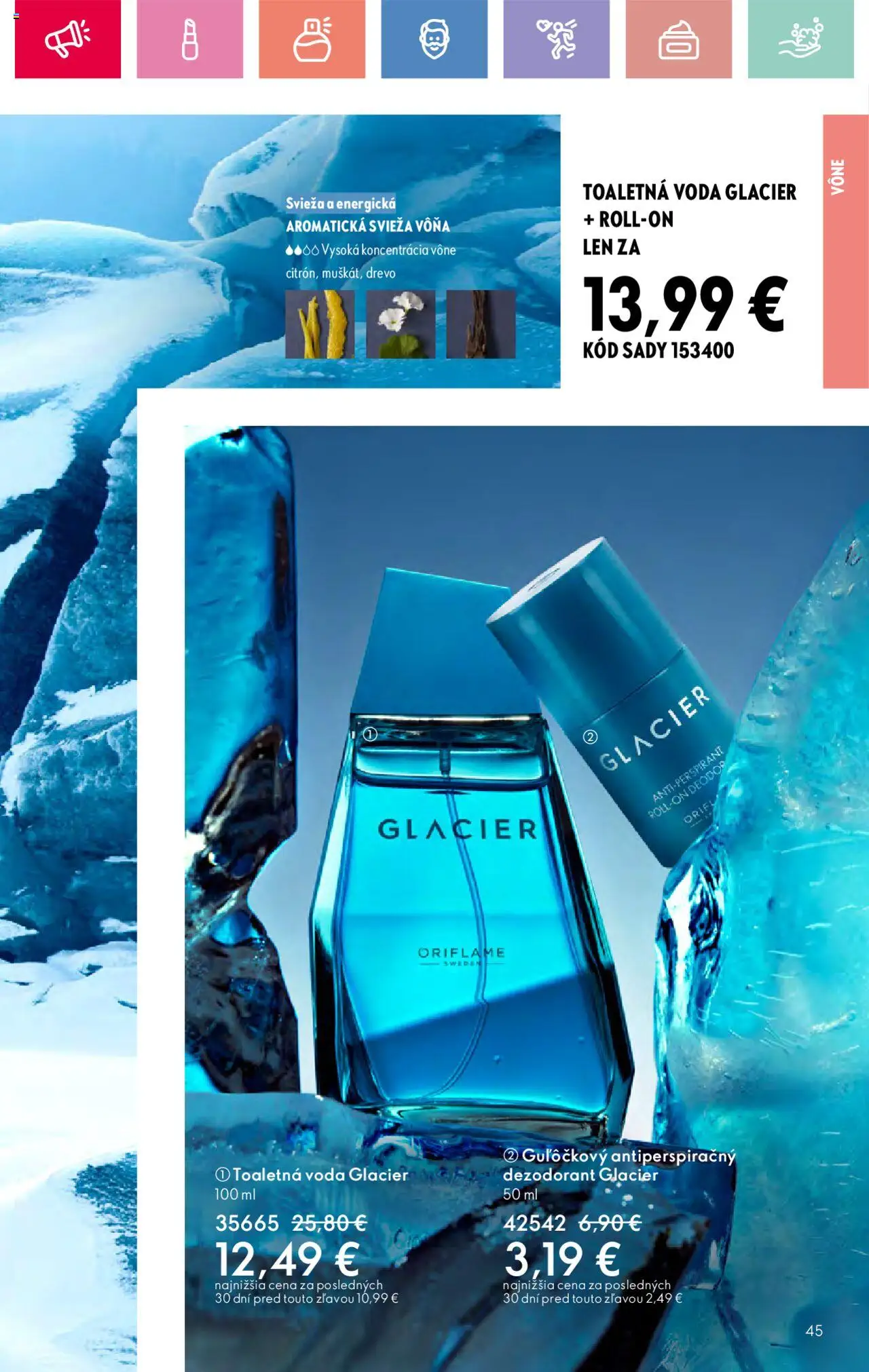 Katalóg Oriflame 12 2025 │ platný od 17.08.2025 | Strana: 45 | Produkty: Toaletná voda, Dezodorant, Voda