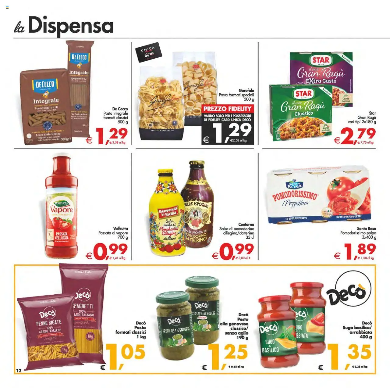 Volantino Decò del 12.08.2025 | Pagina: 12 | Prodotti: Basilico, Ragú, Sugo, Penne