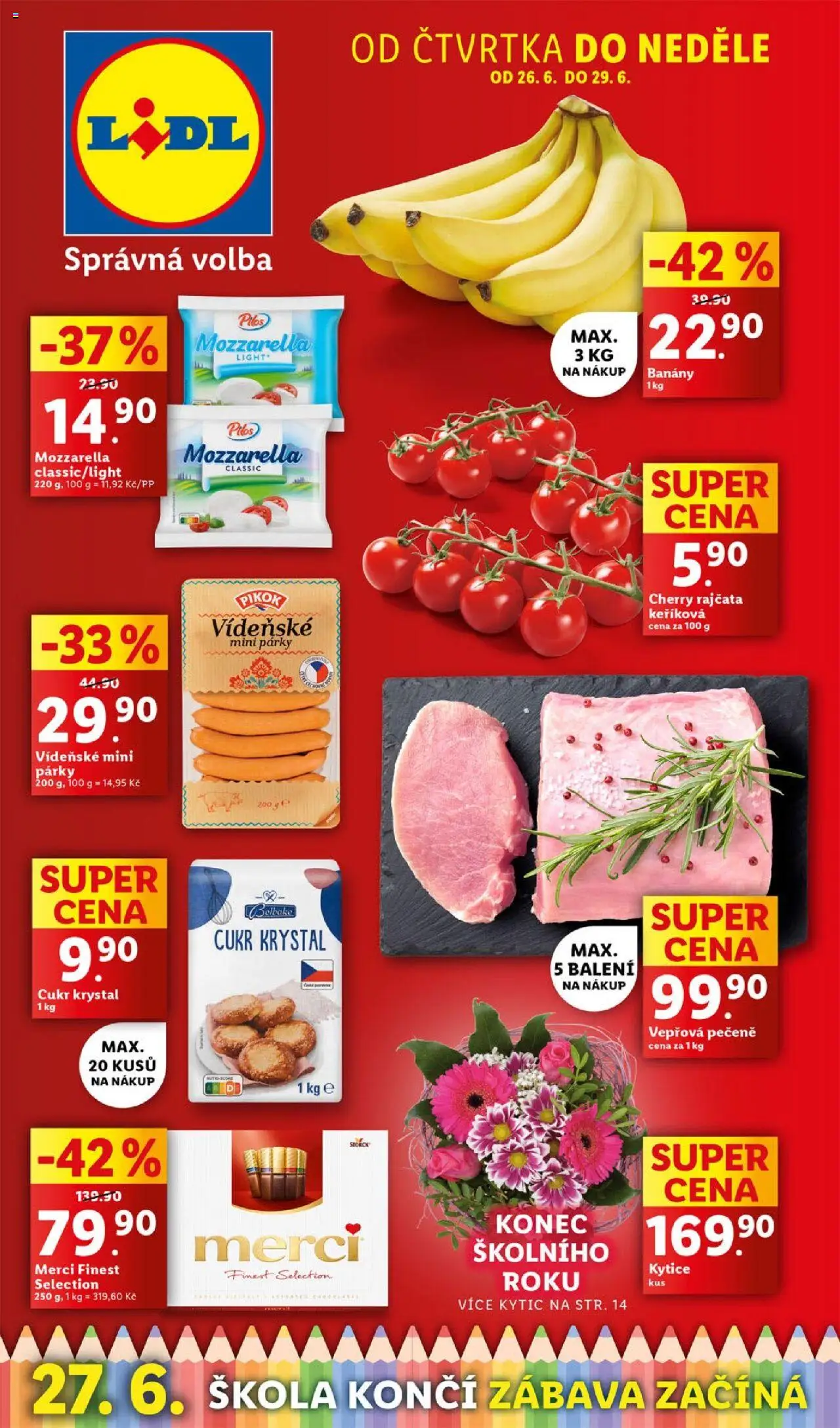 Lidl leták od 26.06.2025 | Strana: 1 | Produkty: Rajčata, Cukr, Kytice, Cukr krystal