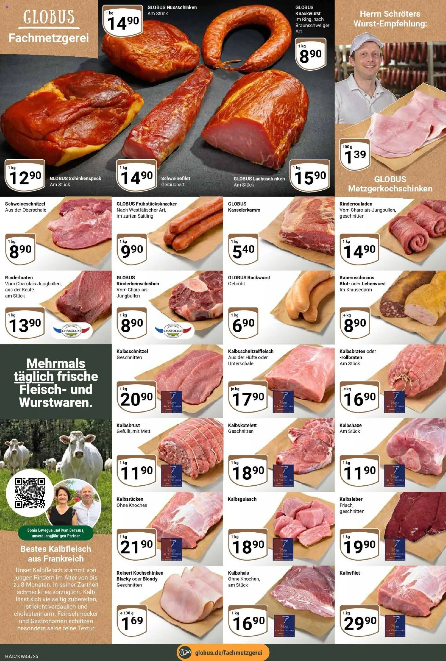 Globus prospekt Halle (saale)	 – gültig ab 26.10.2025 | Seite: 8 | Produkte: Rinderbraten, Bockwurst, Schweinefilet, Fleisch