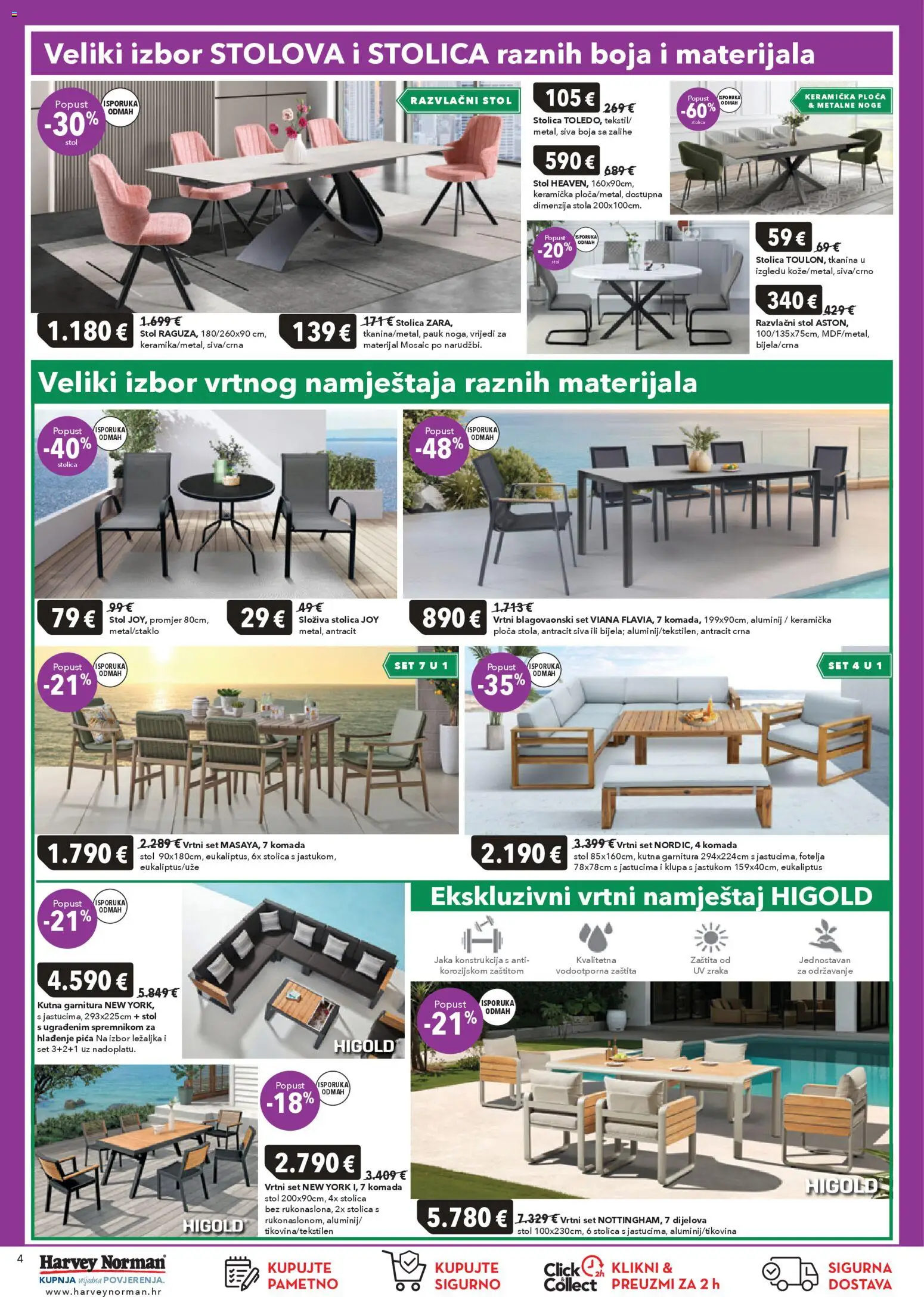 Harvey Norman katalog | vrijedi od 19.03.2026 | Stranica: 4 | Proizvodi: Fotelja, Stol, Pica, Kutna garnitura