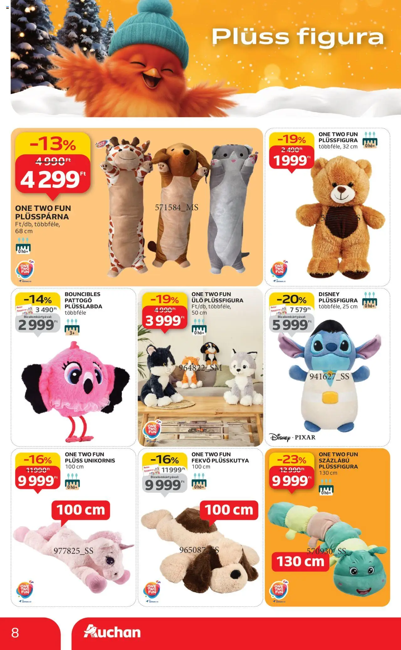 Auchan akciós ujság - amely érvényes a következő dátumtól: 24.10.2025 | Oldal: 8 | Termékek: Plüss