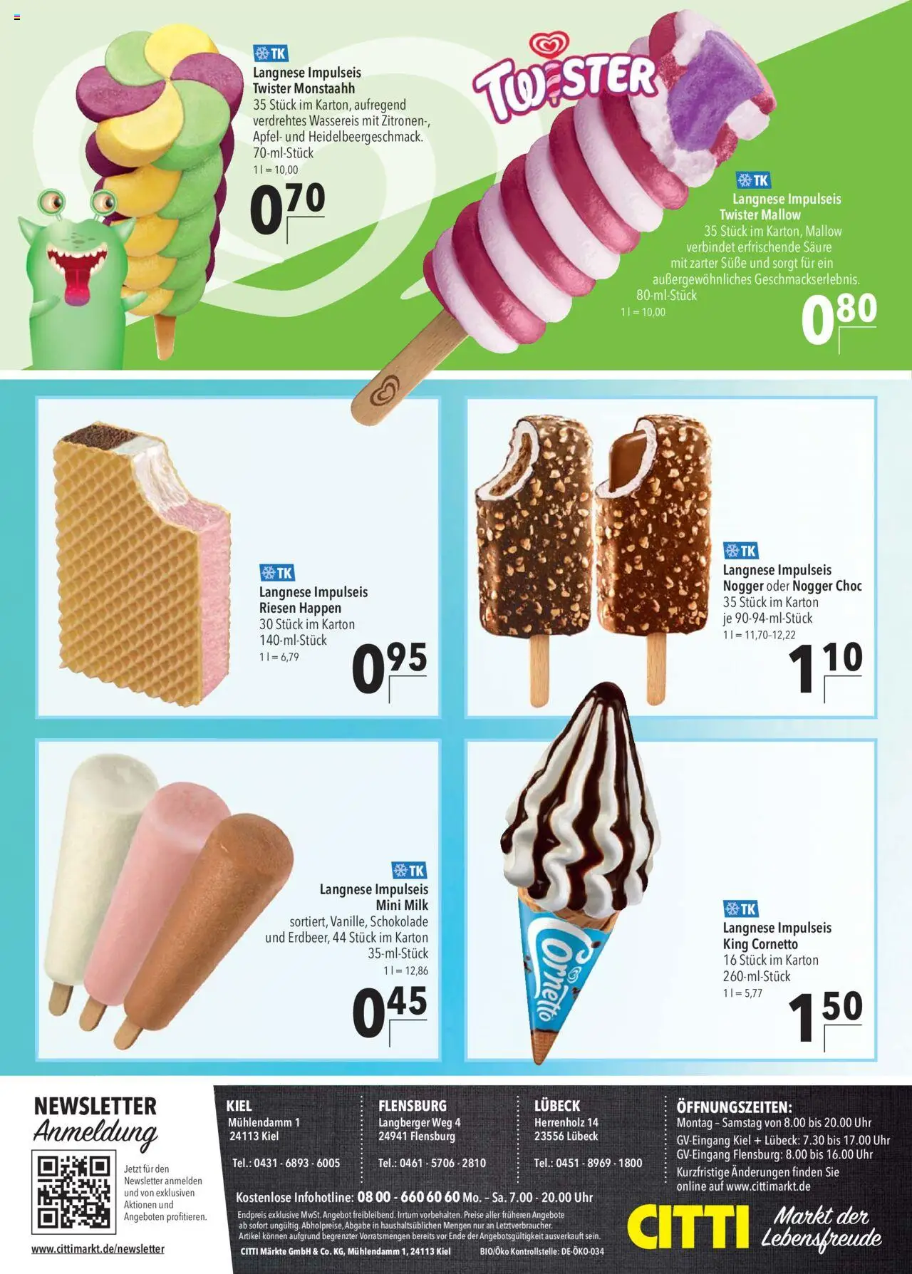 CITTI Markt - Kioskwerbung - gültig ab dem 13.08.2025 | Seite: 8 | Produkte: Langnese, Äpfel, Uhr, Zitronen