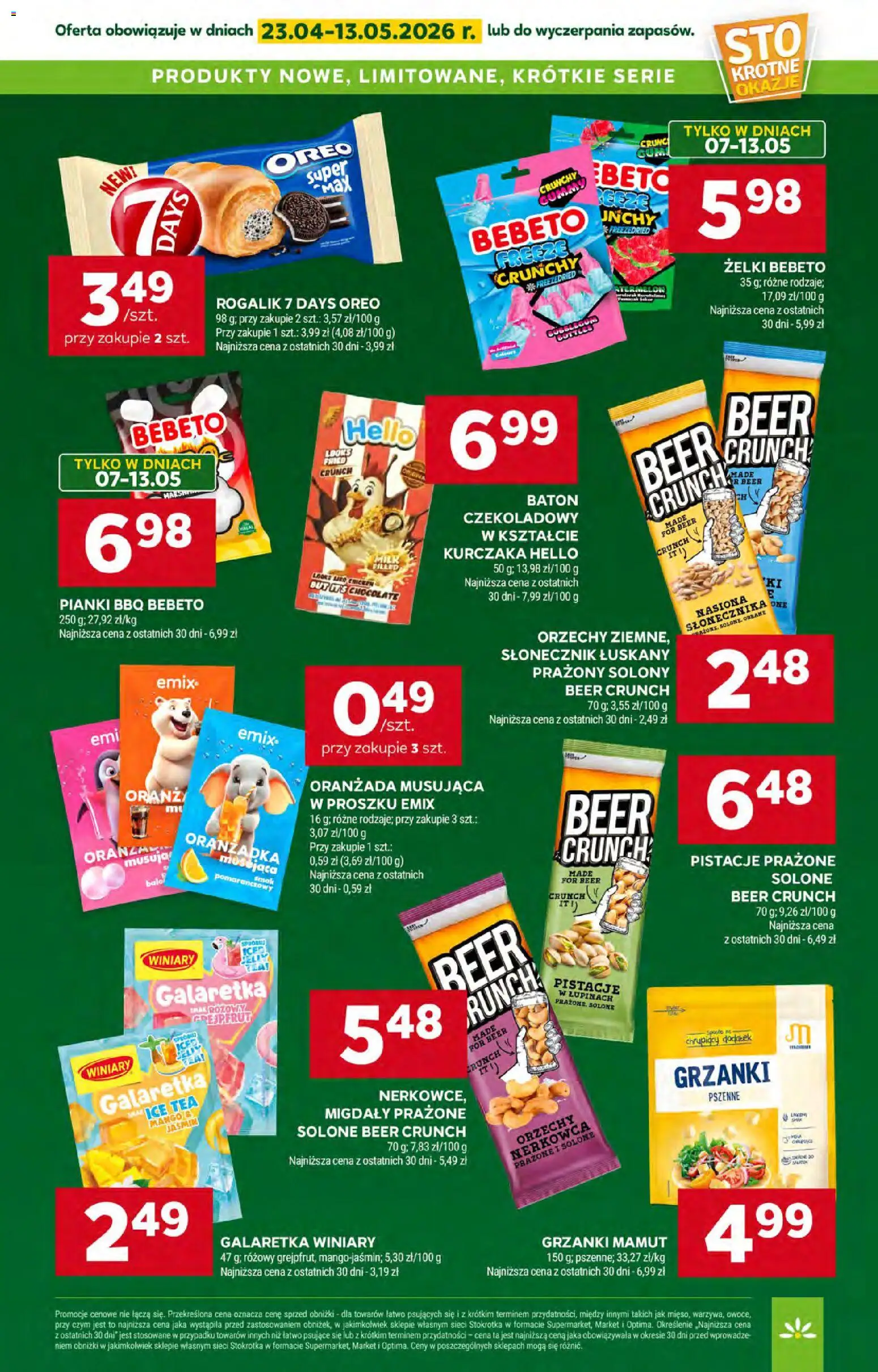 Stokrotka gazetka od 23.04.2026 | Strona: 35 | Produkty: Galaretka, Stokrotka, Słonecznik, Pianki