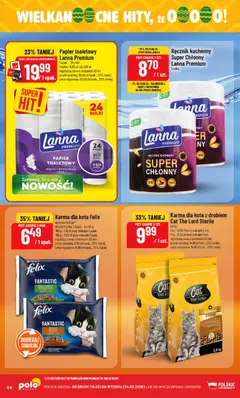 Pogląd oferty "POLOmarket gazetka" - ważna od 18.03.2026 | Strona: 54 | Produkty: Papier toaletowy, Rolki, Karma dla kota