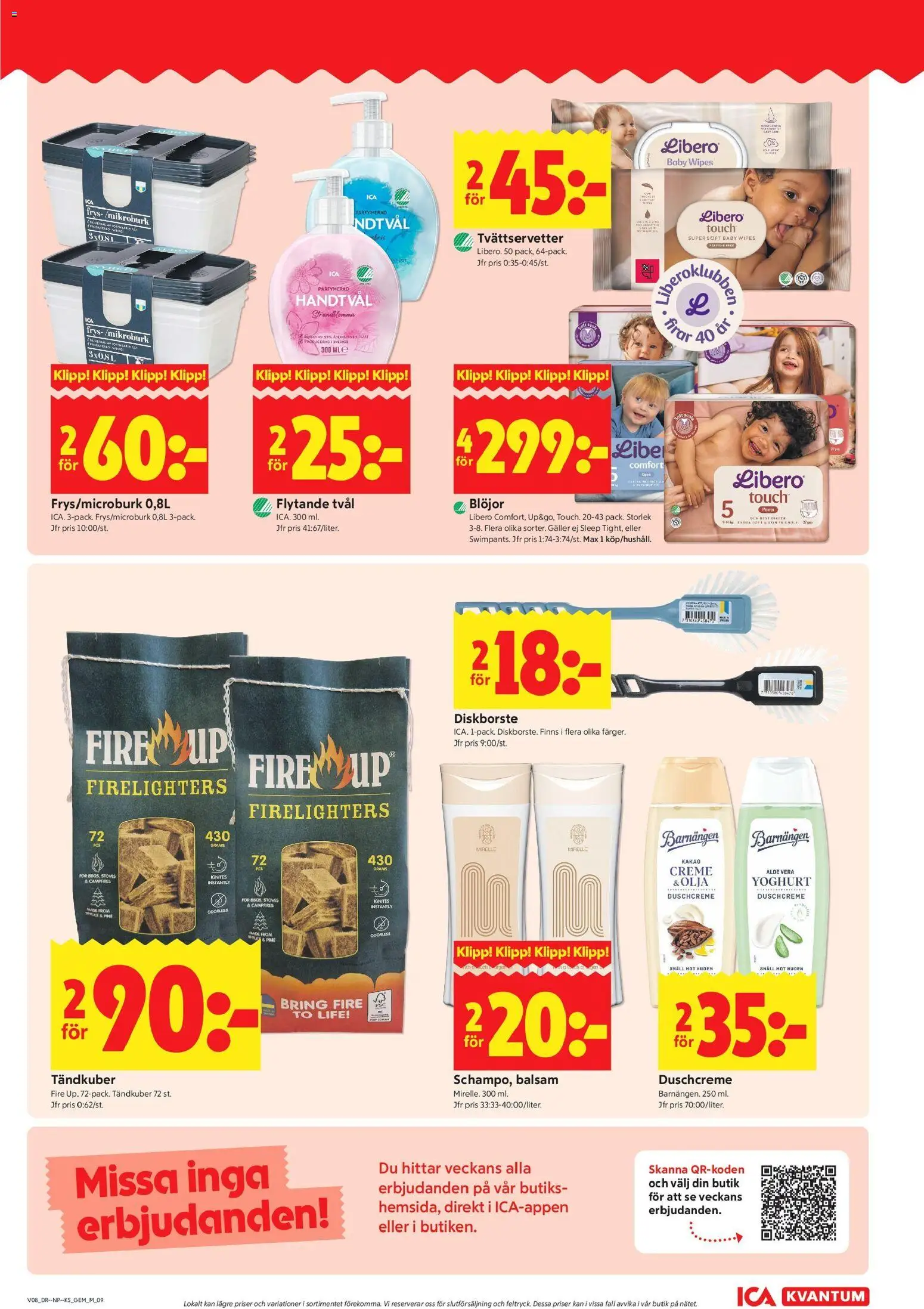 ICA Kvantum reklamblad aktuell från 16.02.2026 | Sida: 11 | Produkter: Balsam, Blöjor, Handtvål, Frys
