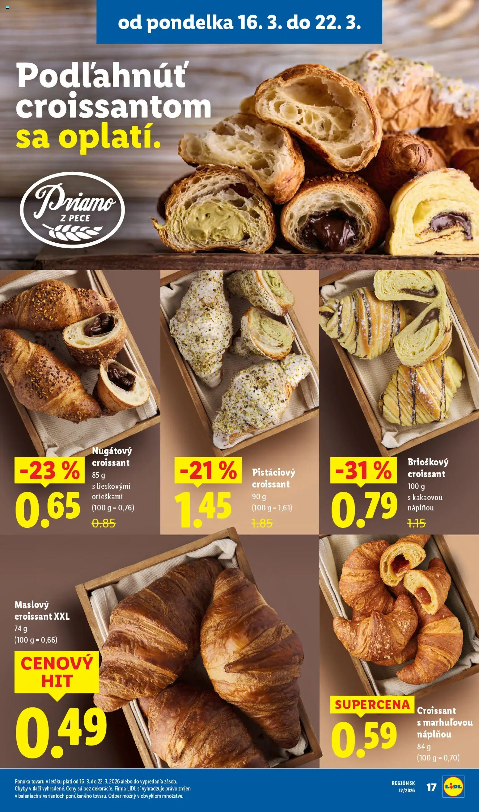 Nové Lidl akcie – leták je platný od 19.03.2026 | Strana: 47 | Produkty: Croissant