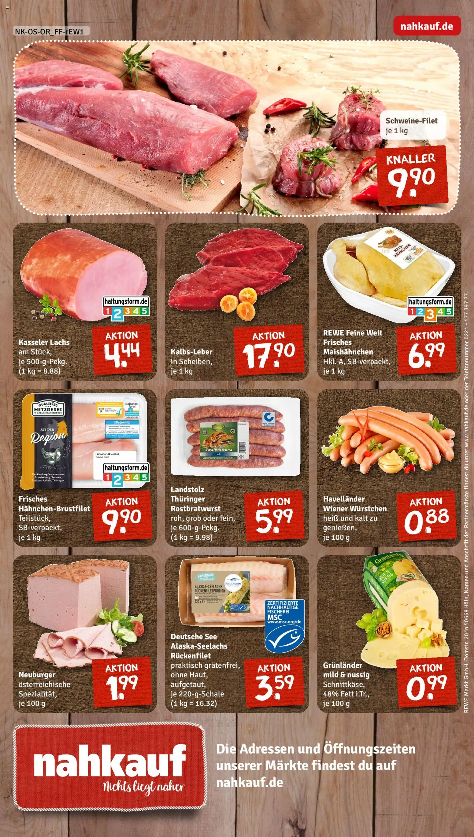 Nahkauf Prospekt – gültig ab 10.11.2025 | Seite: 12 | Produkte: Wiener wurstchen, Kalbsleber, Lachs, Grunlander