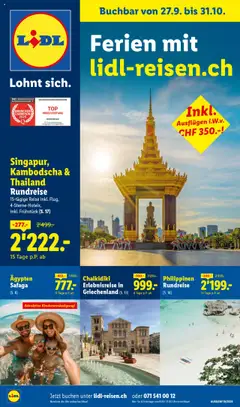 Lidl Aktionen Reisen Oktober ab 27.09.2025 gültig
