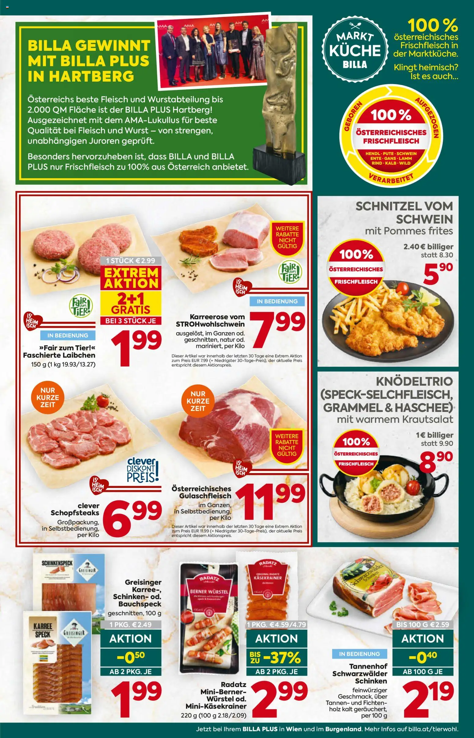 Billa Plus Flugblatt gültig ab 12.02.2026 | Seite: 11 | Produkte: Wurst, Schinken