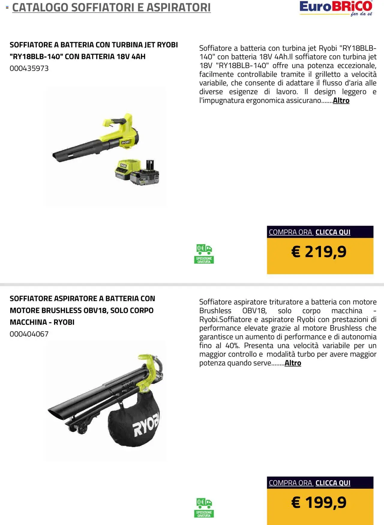 Volantino Eurobrico del 23.07.2025 | Pagina: 4 | Prodotti: Trituratore, Batteria