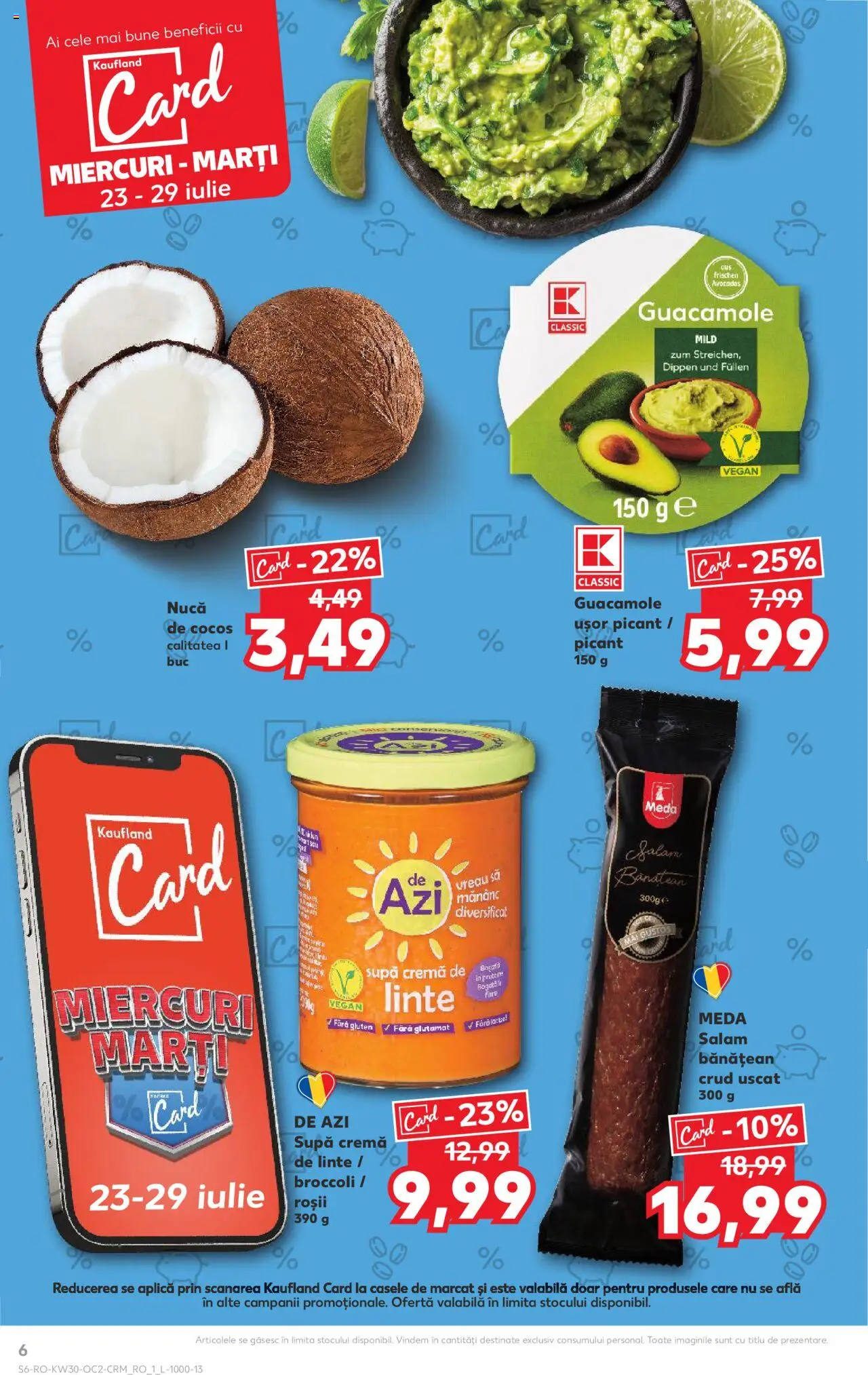 Kaufland RO akciós ujság - amely érvényes a következő dátumtól: 23.07.2025 | Oldal: 6 | Termékek: Guacamole, Vegán