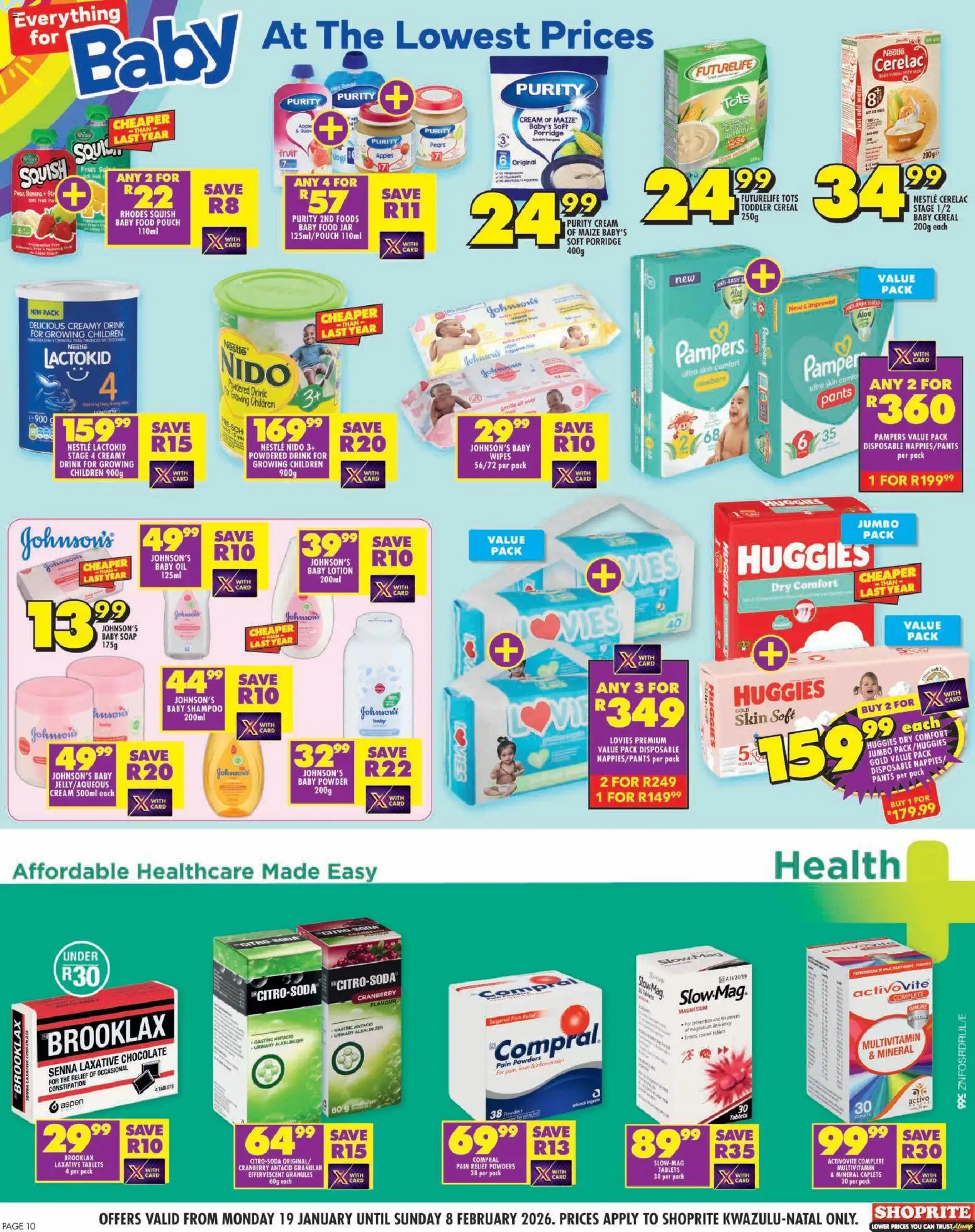 New Shoprite catalogue – valid from 19.01.2026 | Page: 10 | Products: Oil, Chocolate, Cream, Water