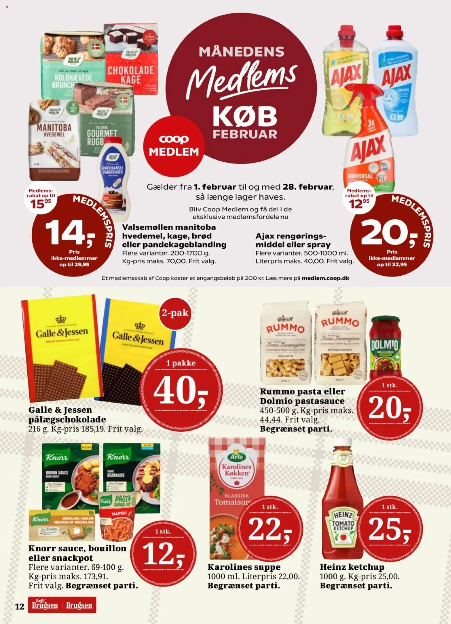 Dagli'Brugsen tilbudsavis – gyldig fra 30.01.2026 | Side: 12 | Produkter: Chokolade, Ketchup, Pålægschokolade, Pastasauce