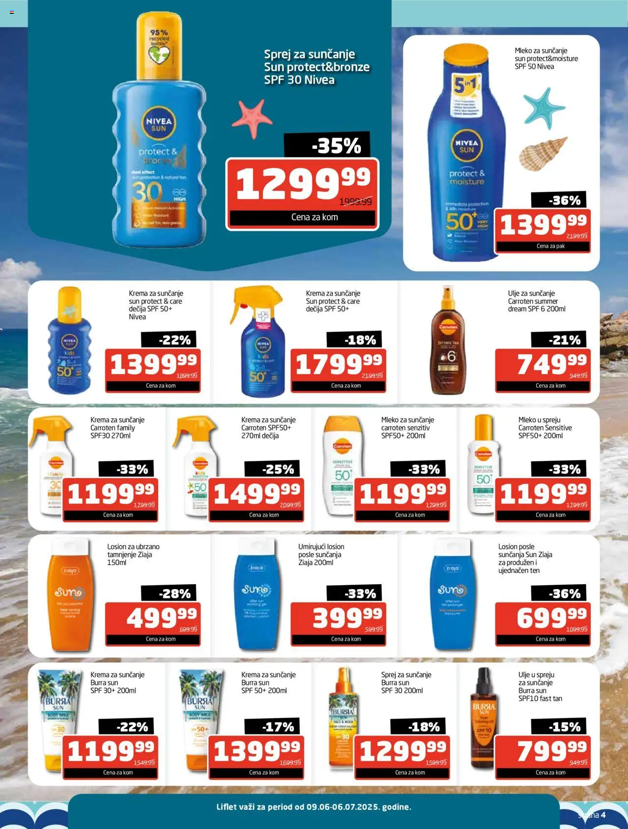 Gomex katalog - važi od 09.06.2025 | Strana: 4 | Proizvode: Ulje u spreju, Mleko, Krema, Krema za sunčanje