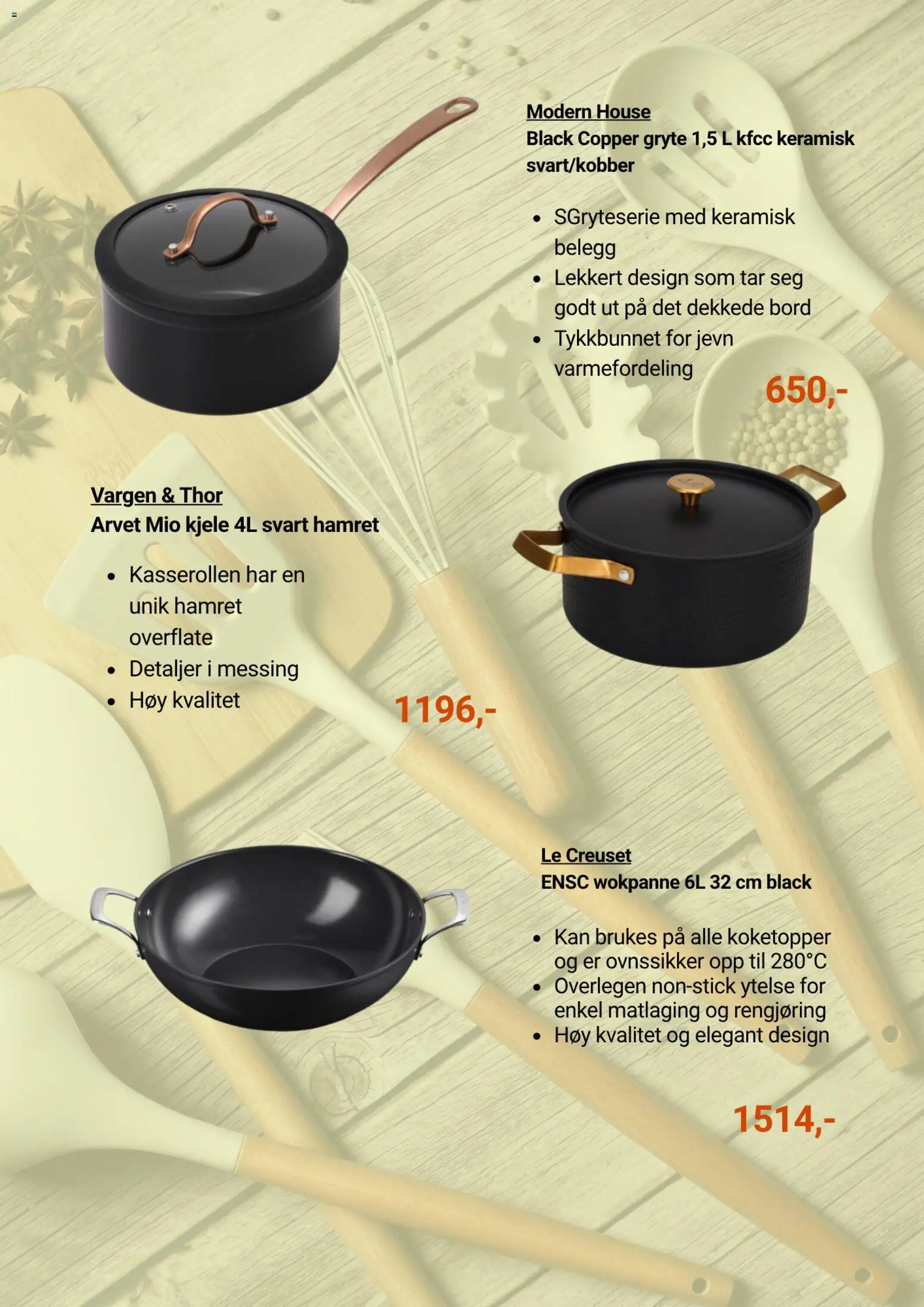 {H1} | Side: 4 | Produkter: Kjele, Bord