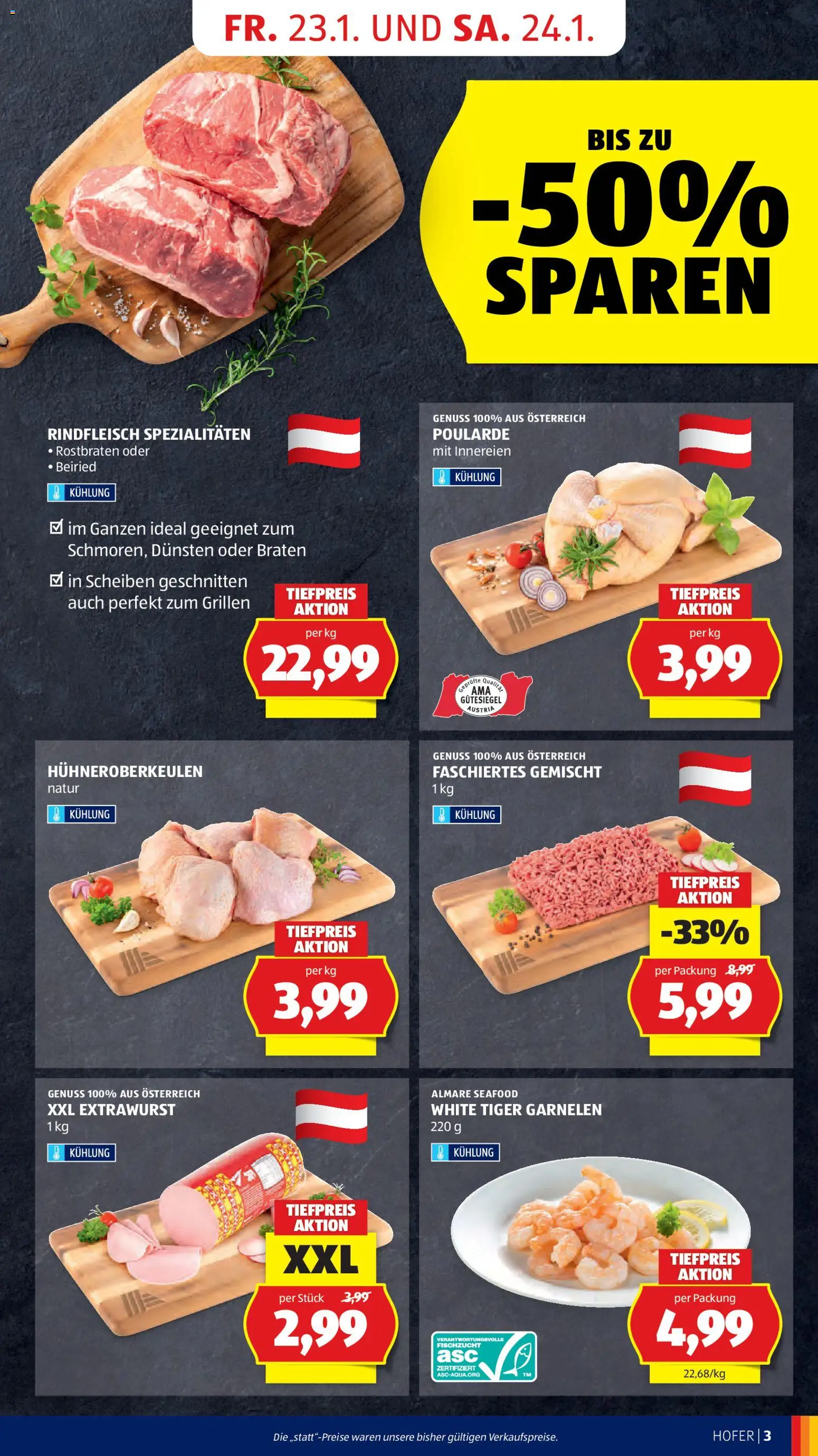 Hofer Flugblatt gültig ab 23.01.2026 | Seite: 5 | Produkte: Rindfleisch