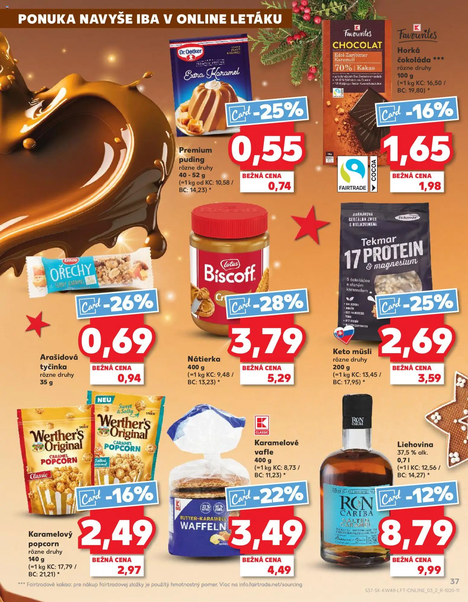Nové Kaufland akcie – leták je platný od 27.11.2025 | Strana: 37 | Produkty: Protein, Puding, Čokoláda, Orechy