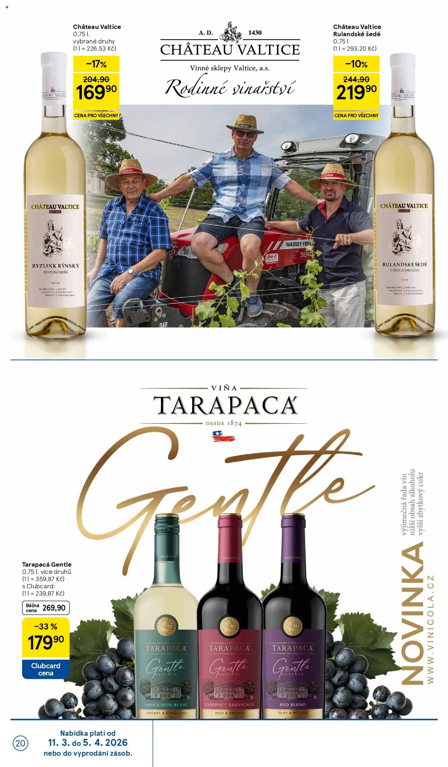 Tesco katalog - Jaro od 11.03.2026 | Strana: 20 | Produkty: Tarapaca, Cabernet Sauvignon, Cukr