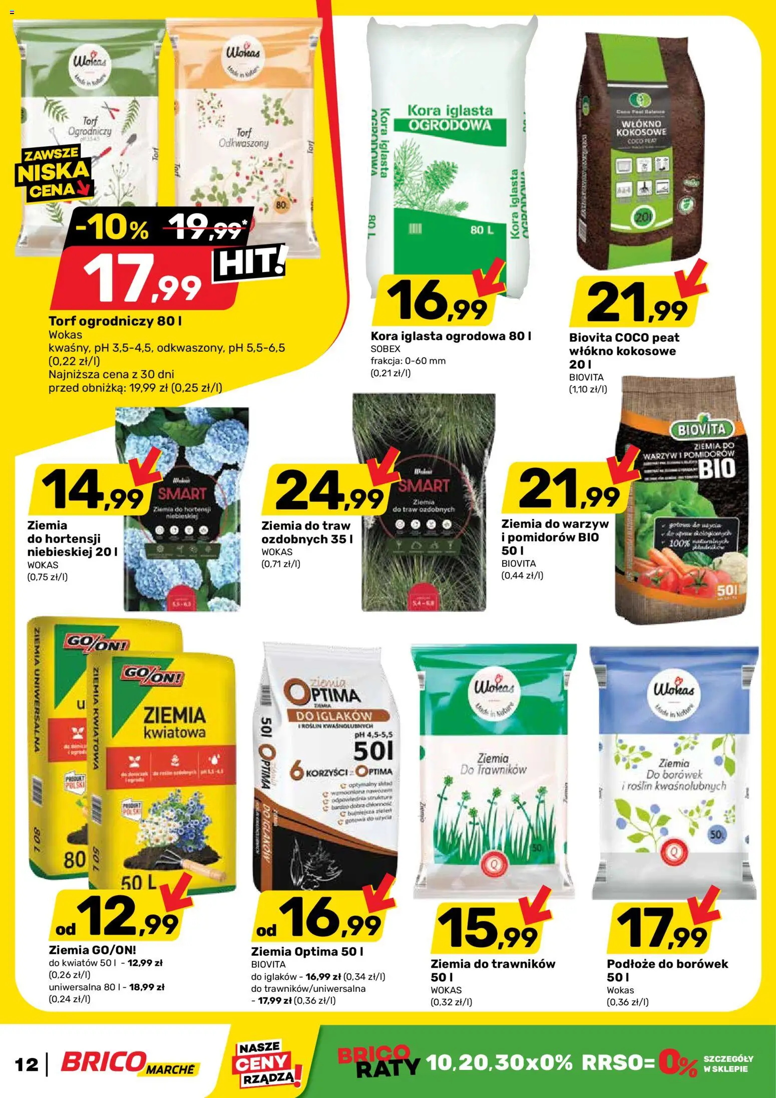 Brico Marché gazetka od 08.04.2026 | Strona: 12 | Produkty: Ziemia uniwersalna, Ziemia