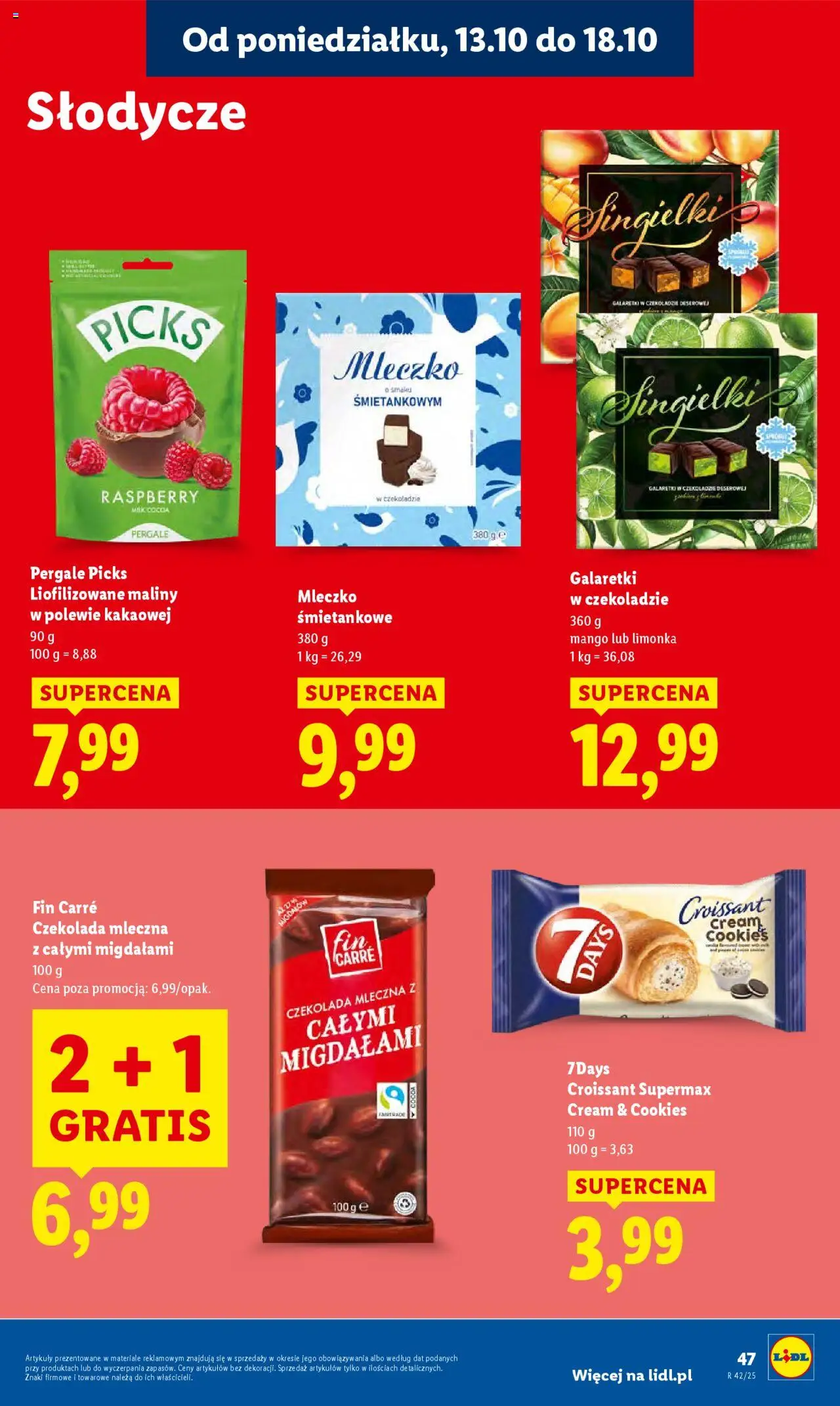 Lidl Gazetka od 13.10.2025 | Strona: 47 | Produkty: Limonka, Słodycze, Galaretki, Czekolada mleczna