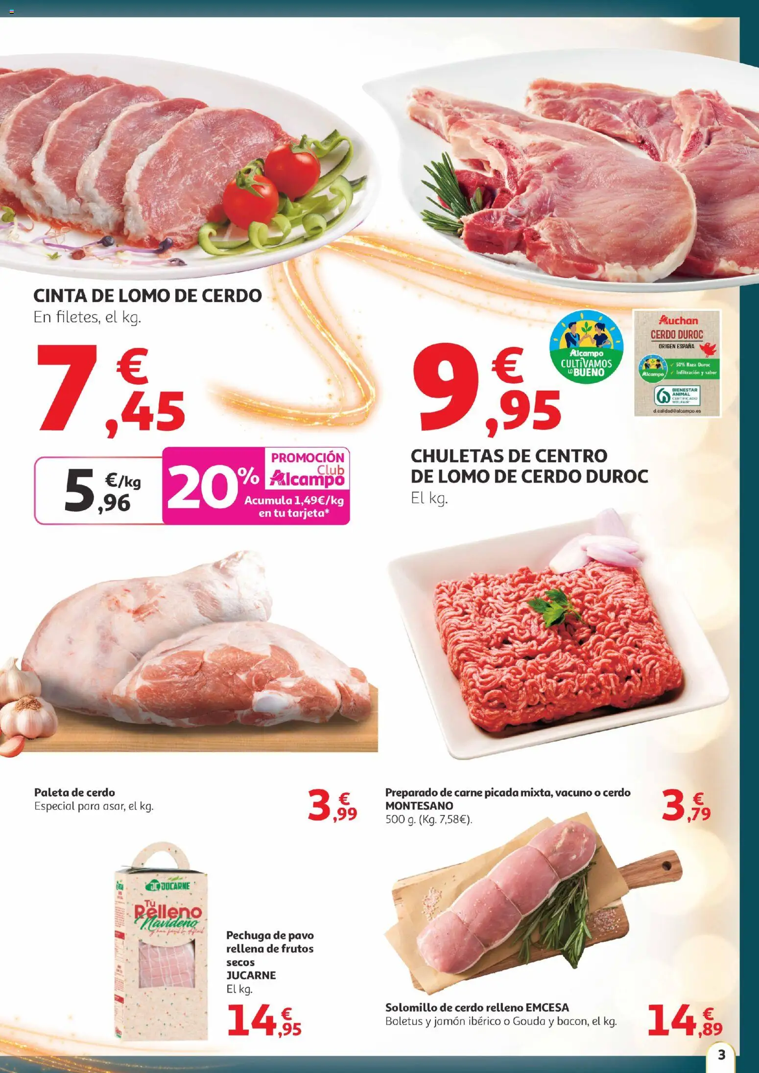 Alcampo -  Canarias │ válido desde el 11.12.2025 | Página: 3 | Productos: Solomillo de cerdo, Jamón ibérico, Jamón, Cerdo