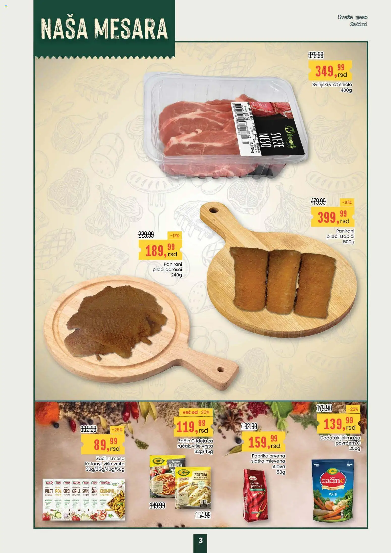 Aroma Market katalog - važi od 05.03.2026 | Strana: 3 | Proizvode: Krompir, Paprika, Svinjski vrat, Piletina