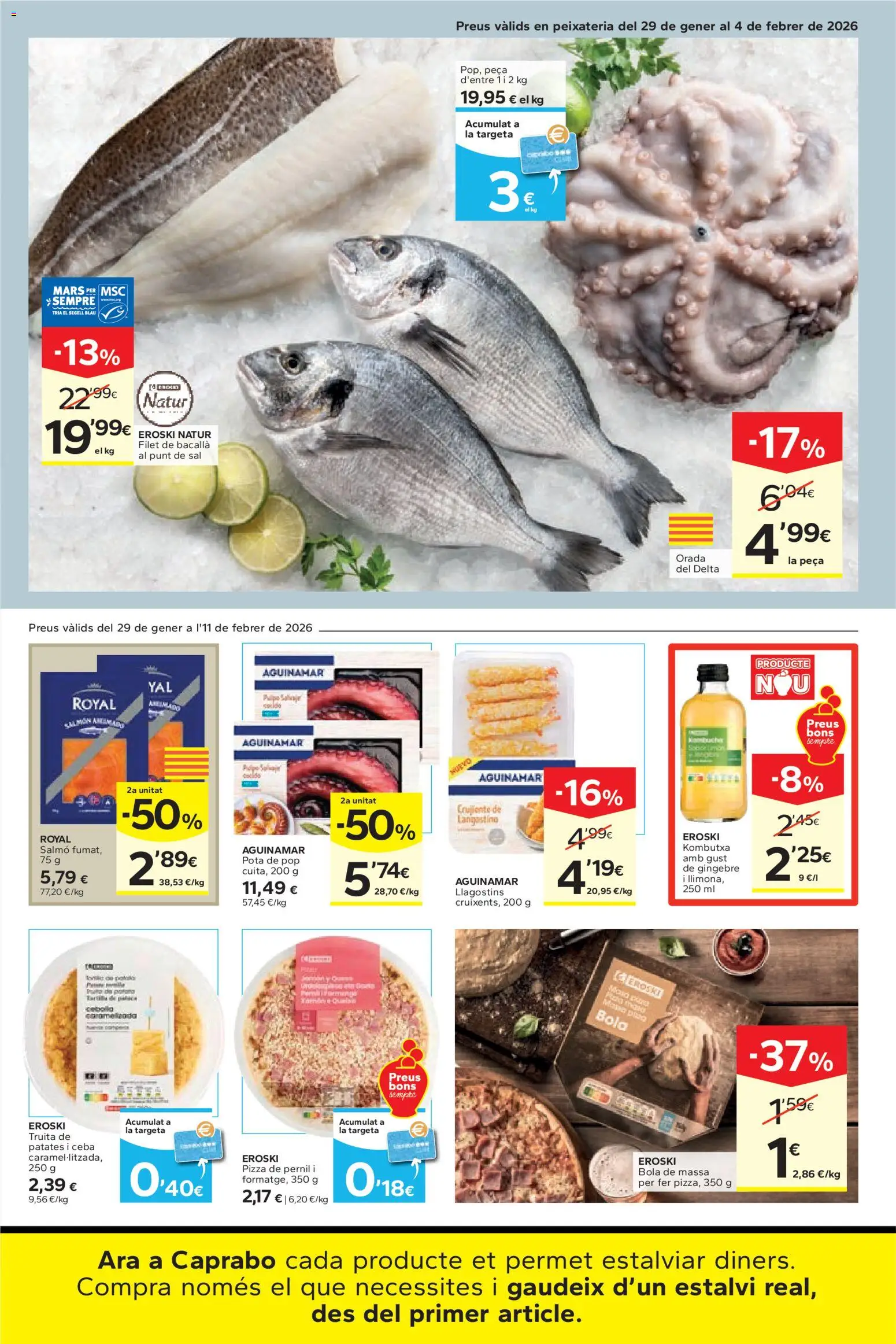 Caprabo - Estalvia des de la primera unitat │ válido desde el 29.01.2026 | Página: 5 | Productos: Pizza, Langostino