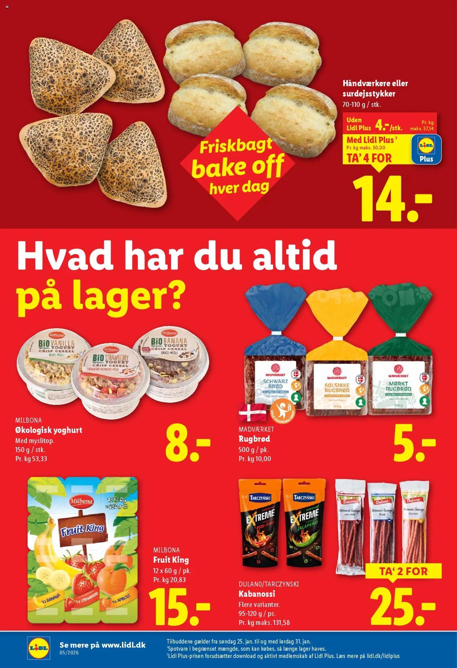 Lidl tilbudsavis – gyldig fra 29.01.2026 | Side: 19 | Produkter: Yoghurt, Brød, Rugbrød, Søm