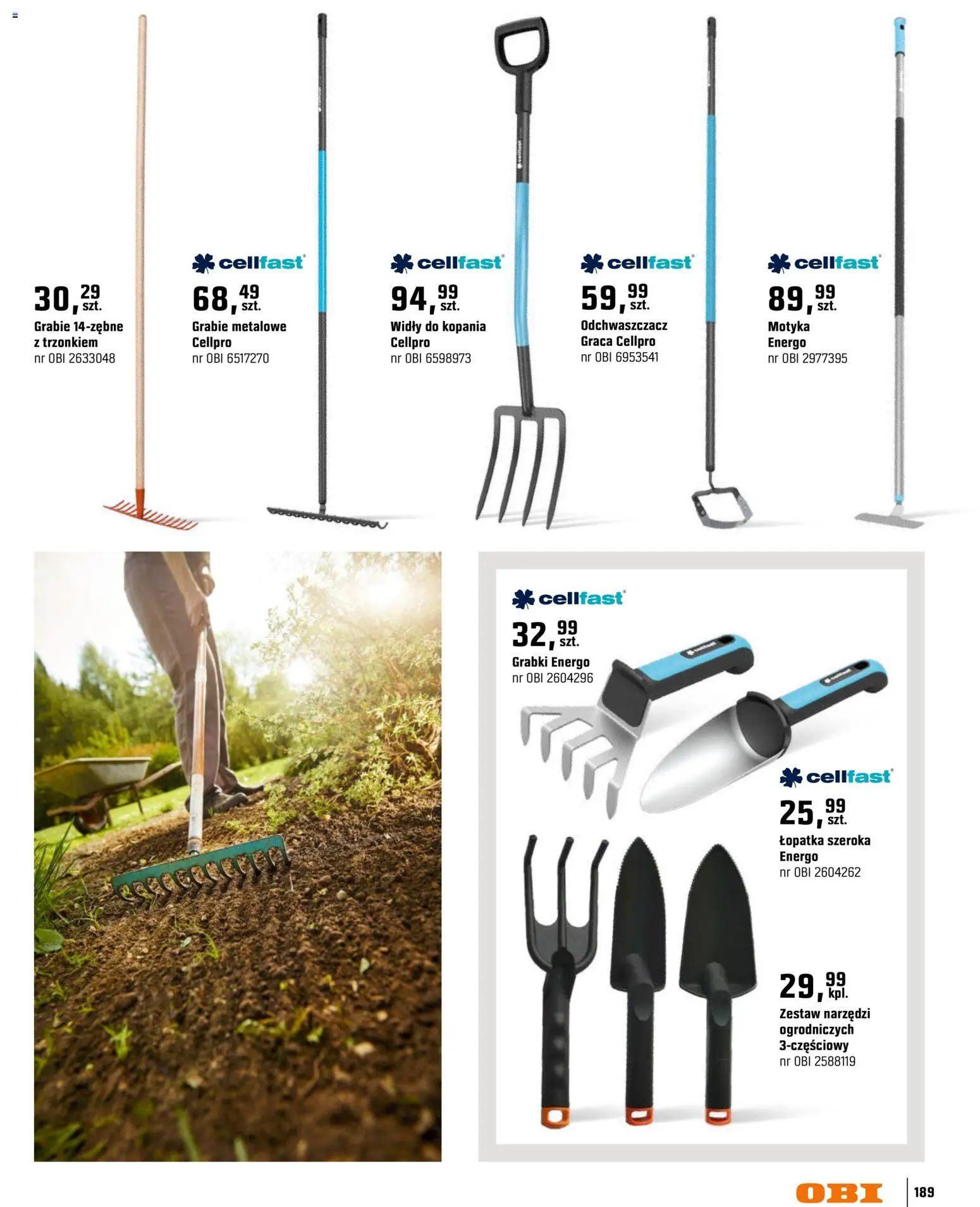 OBI gazetka - Ogród od 11.03.2026 | Strona: 189 | Produkty: Zestaw narzędzi