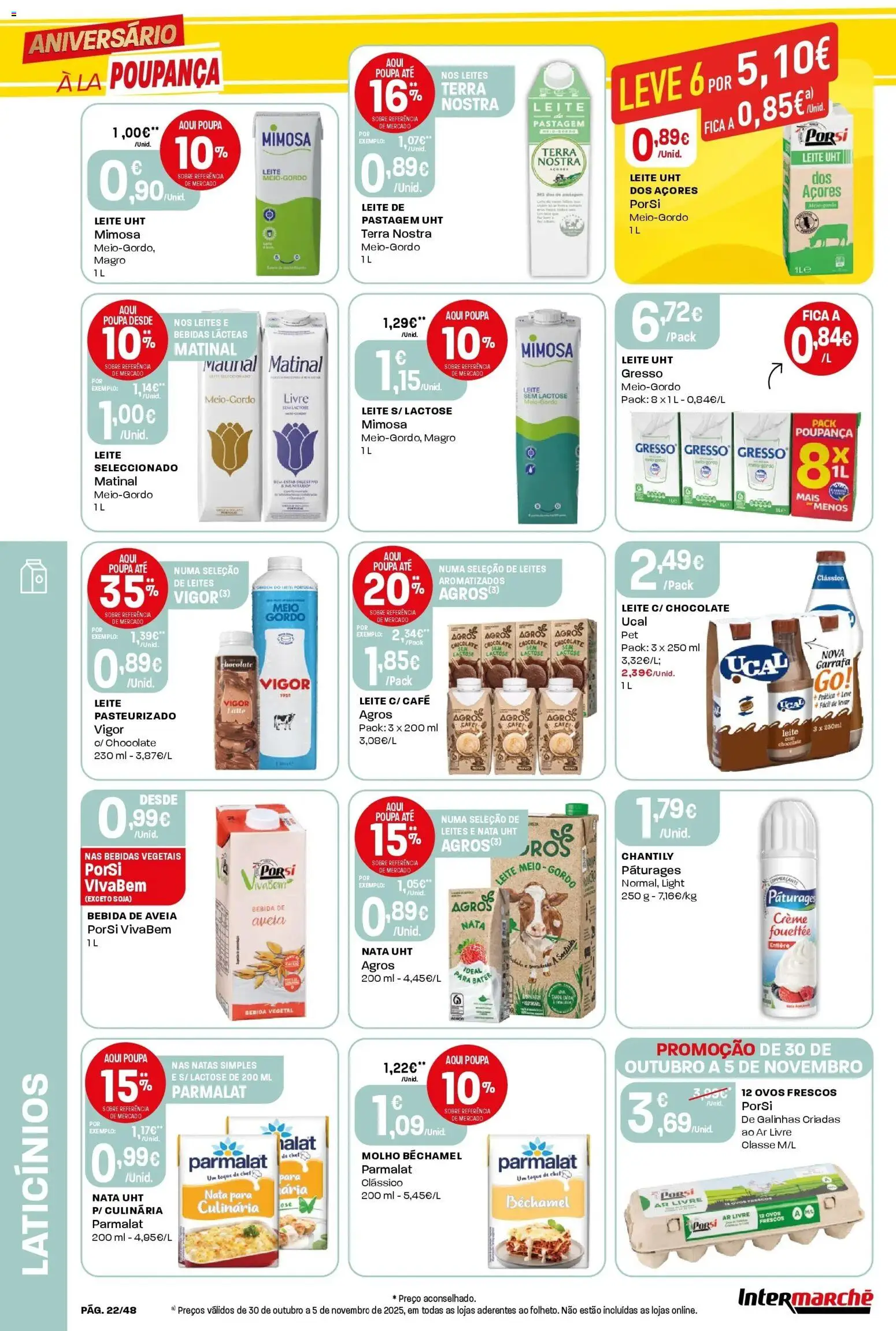 Intermarché - Aniversário à la poupança! │ válido de 30.10.2025 | Página: 22 | Produtos: Aveia, Café, Creme, Natas