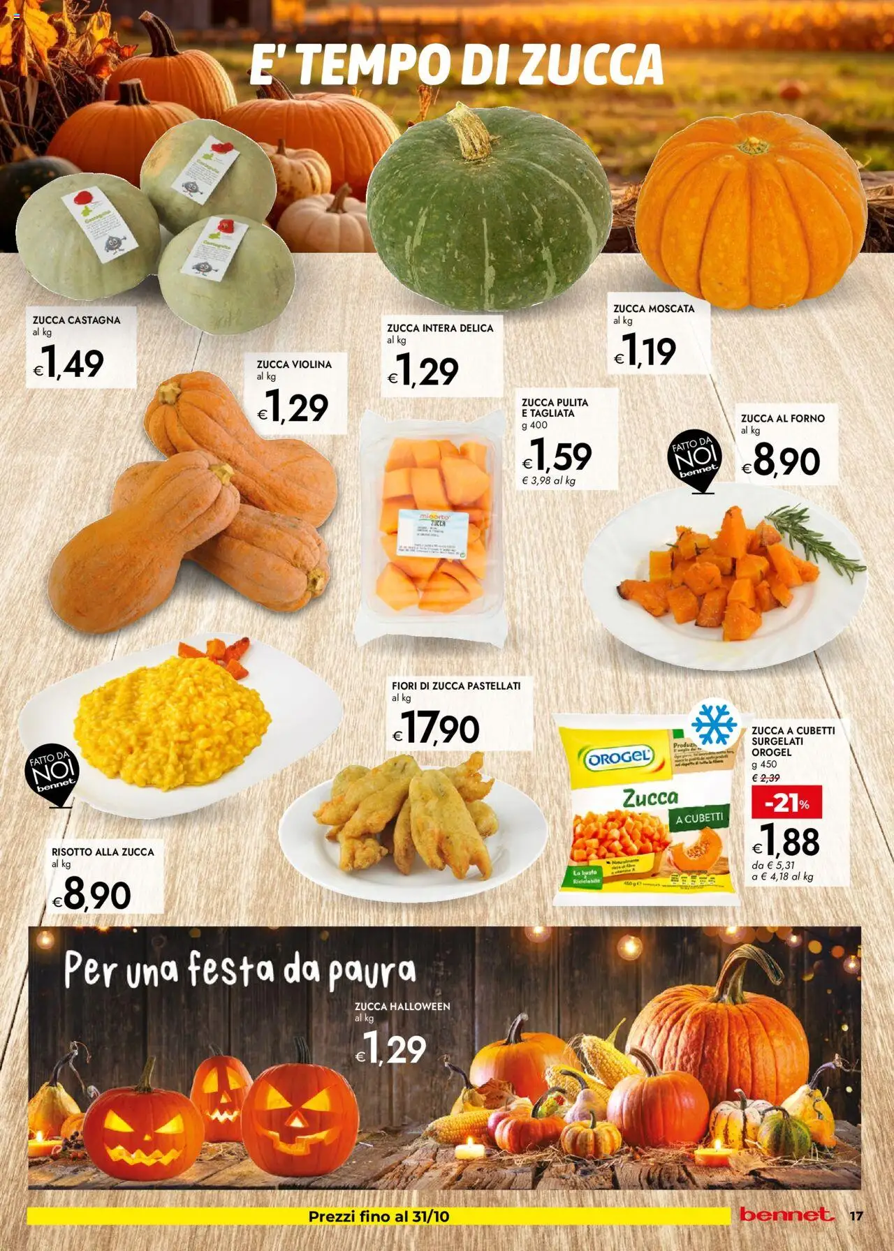 Volantino bennet del 16.10.2025 | Pagina: 17 | Prodotti: Zucca, Forno