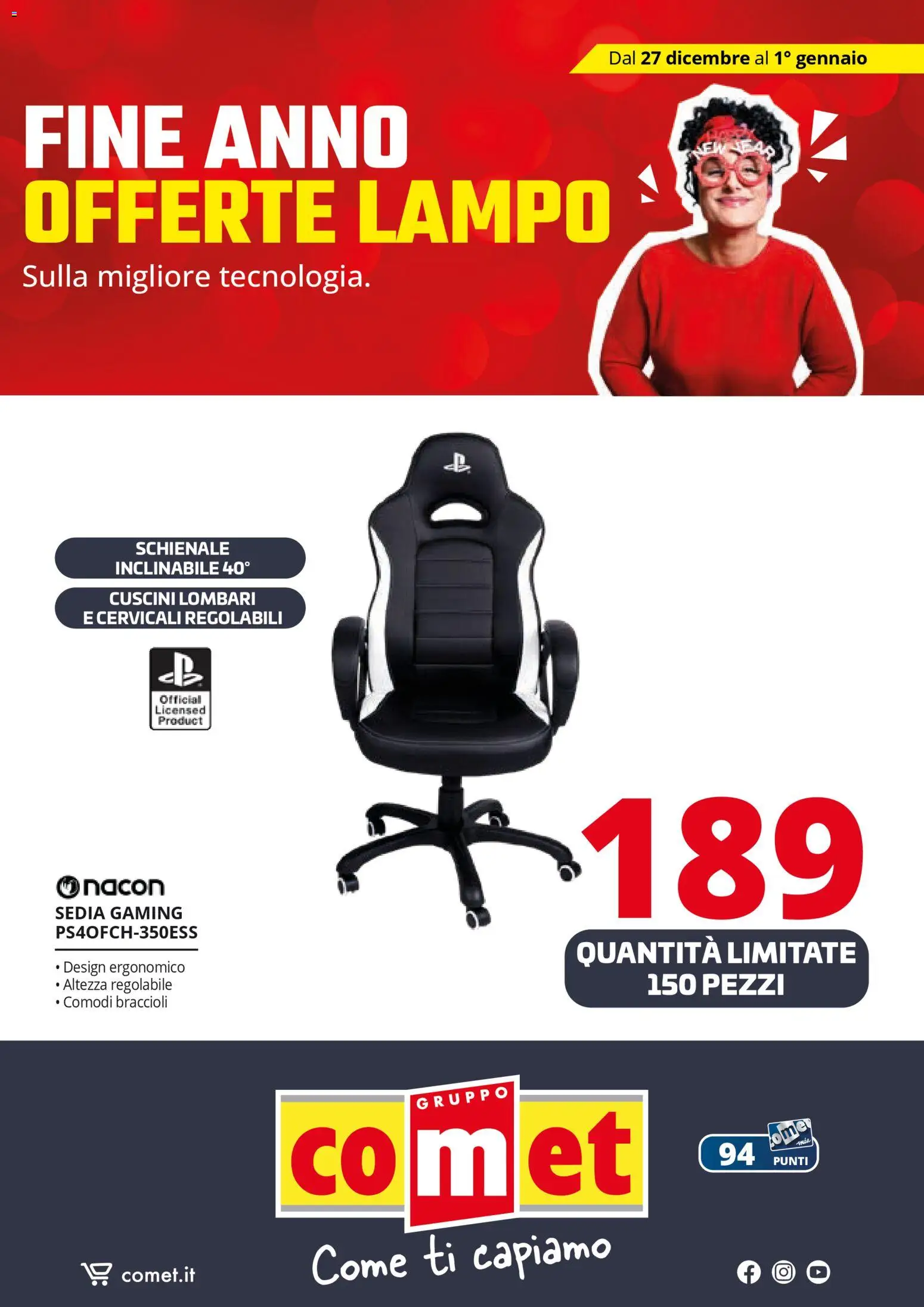 Volantino Comet del 27.12.2025 | Pagina: 32 | Prodotti: Braccioli, Sedia