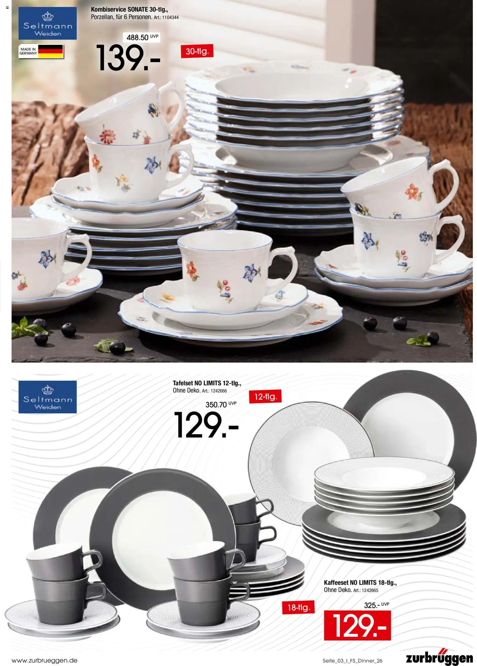 Zurbrüggen Tischgeschirr Spezial – gültig ab 10.03.2026 | Seite: 3