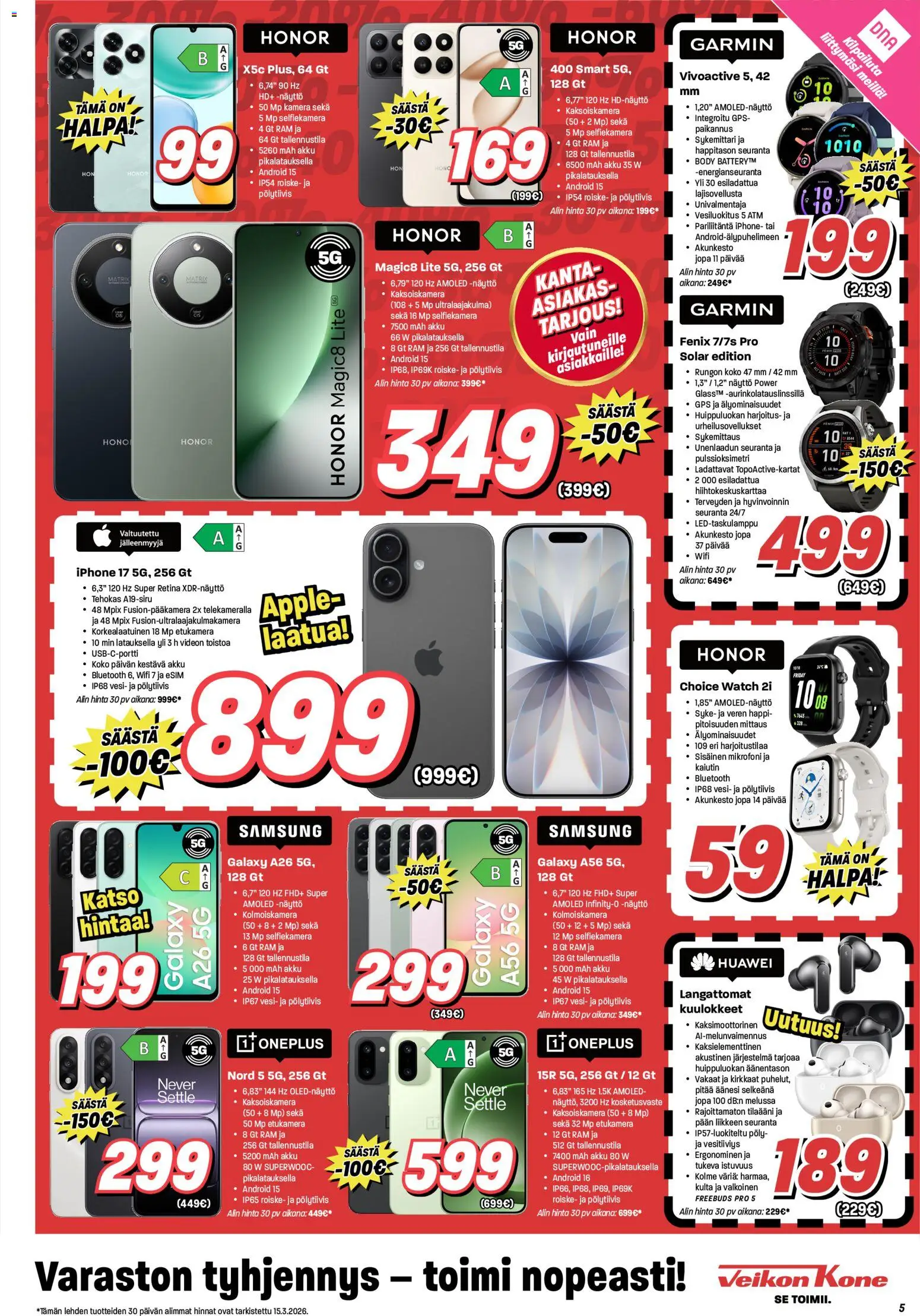 Veikon Kone tarjoukset – voimassa 16.03.2026 alkaen | Sivu: 5 | Tuotteet: Kaiutin, Akku, Sykemittari, Kamera