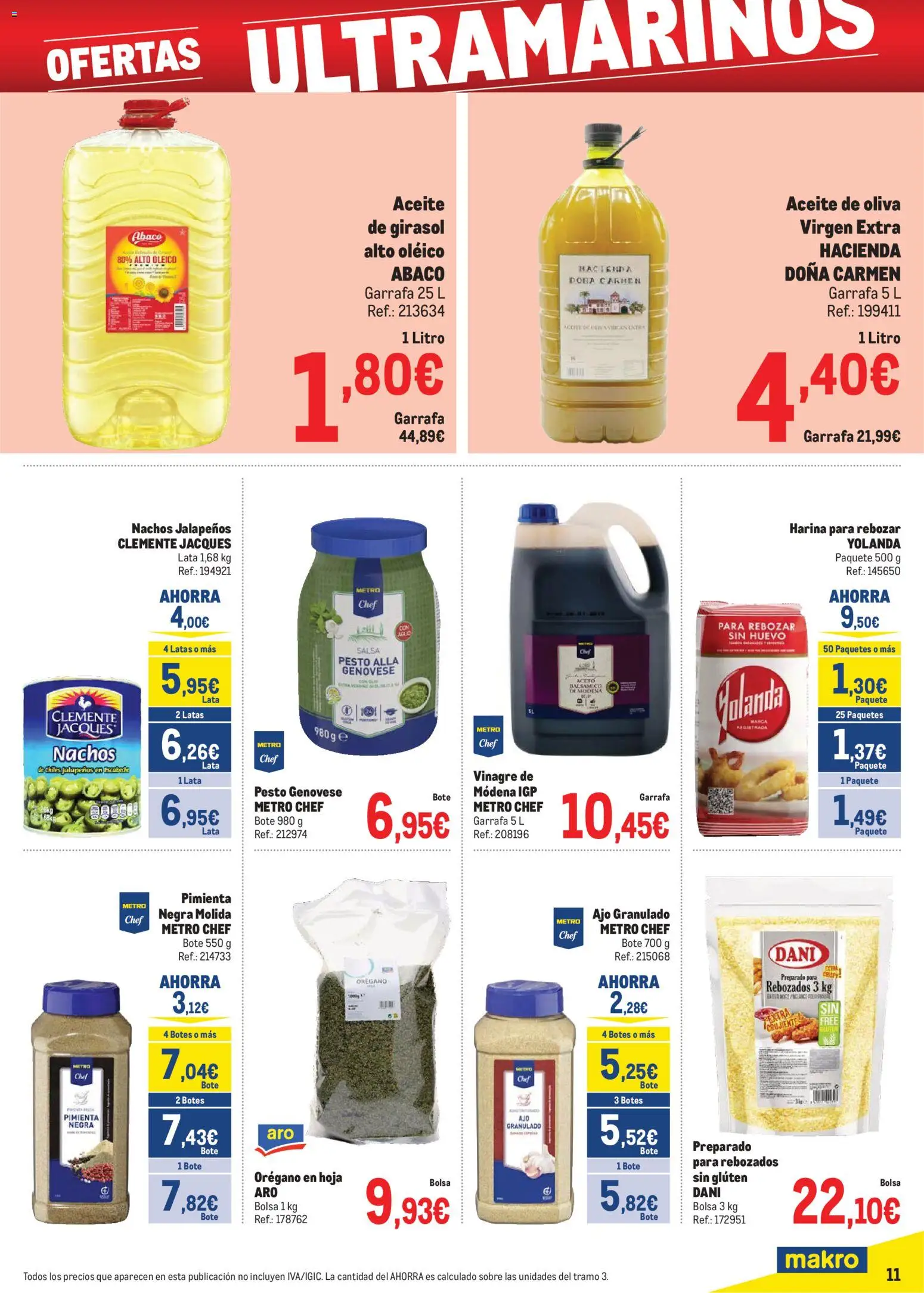 Makro - Precios Norte │ válido desde el 02.02.2026 | Página: 11 | Productos: Aceite, Aceite de oliva, Bolsa, Δεξαμενή