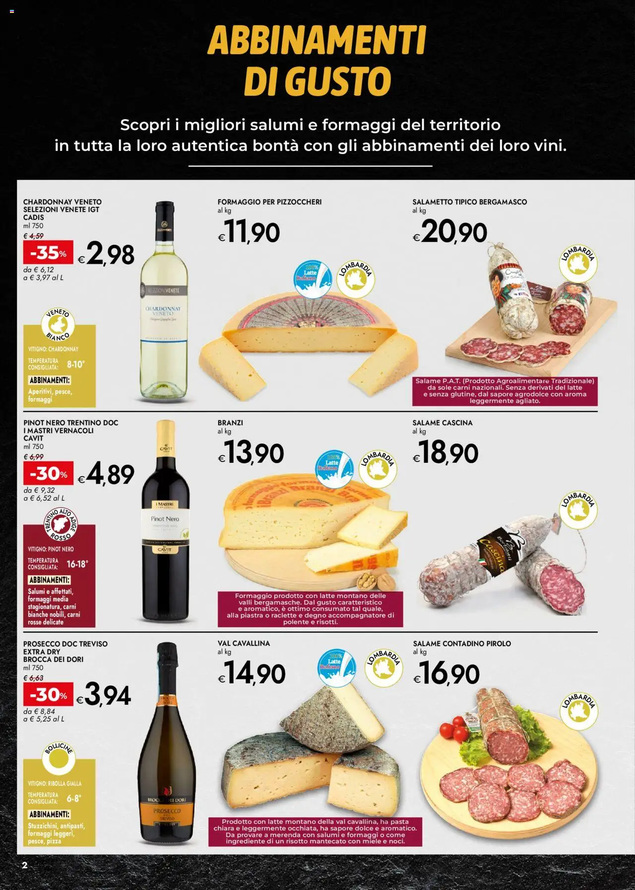 Volantino bennet del 16.10.2025 | Pagina: 2 | Prodotti: Salame, Pizza, Prosecco, Formaggio