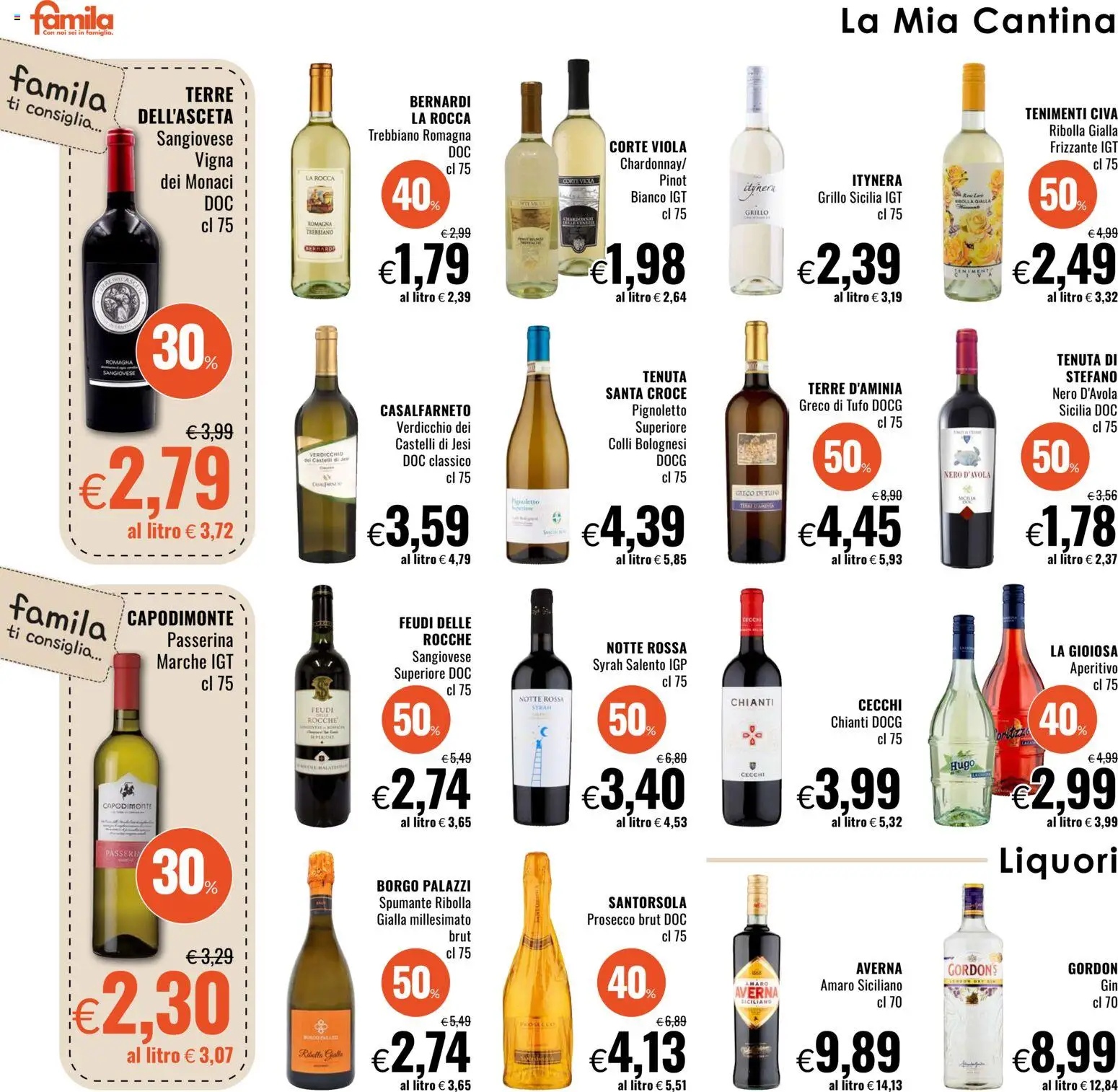 Volantino Famila del 05.03.2026 | Pagina: 18 | Prodotti: Prosecco, Spumante, Amaro