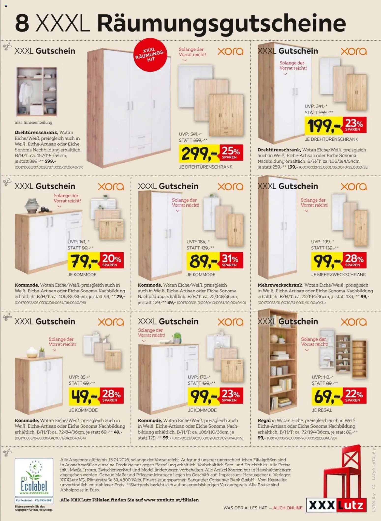 XXXLutz Räumungsgutscheine gültig ab 29.12.2025 | Seite: 2 | Produkte: Kommode, Regal